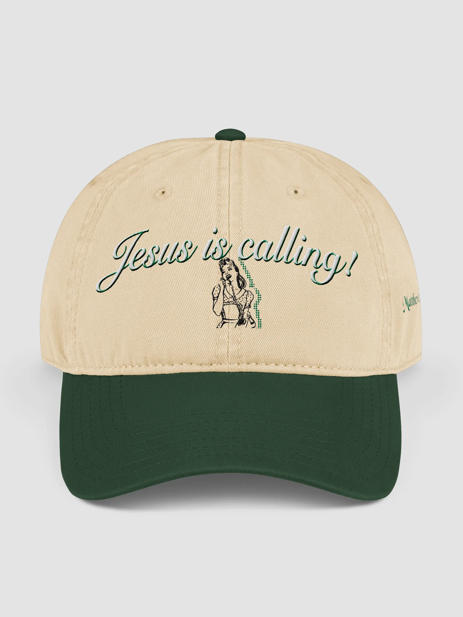 M22 Hat (Cream/Green) product image (1)
