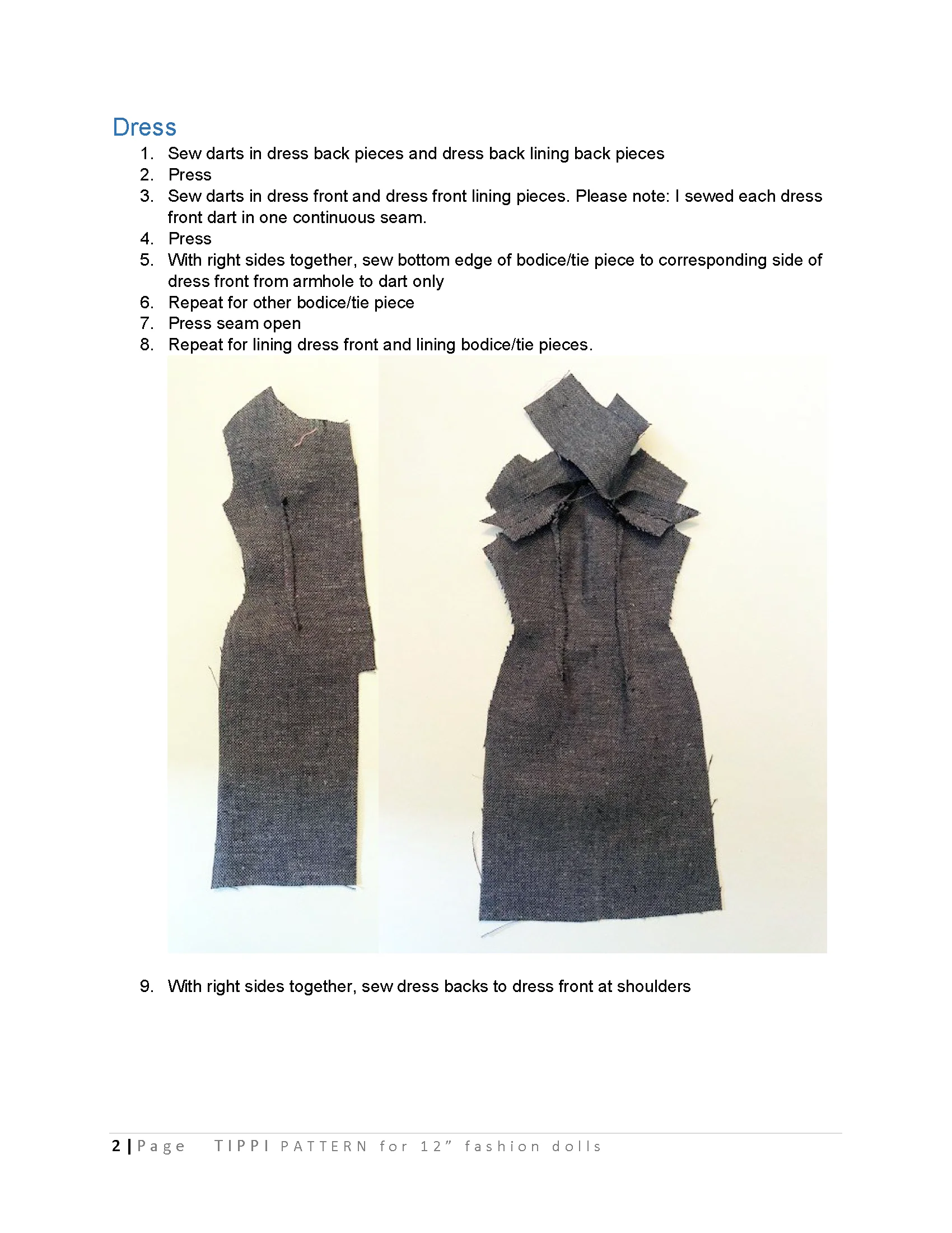Tippi sewing pattern for 12