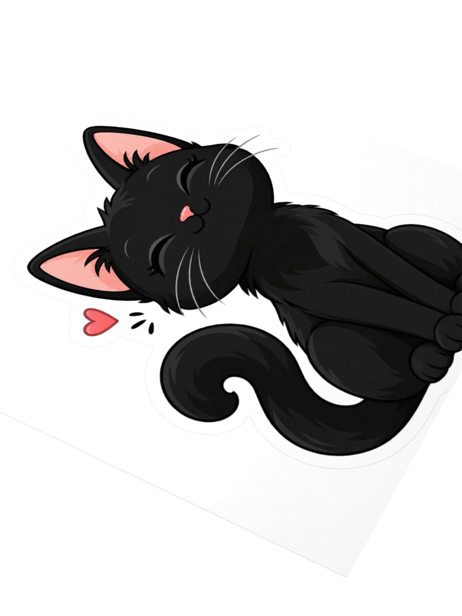 Black Cat Water Bottle Sticker | Cute Kitty Vinyl Decal product image (3)