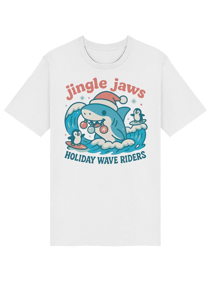 Jingle Jaws Holiday Wave Riders Organic T-Shirt product image (1)