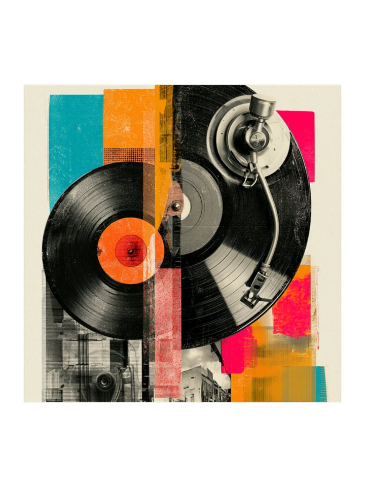 Retro Vinyl Collage Kiss Cut Stickers product image (1)