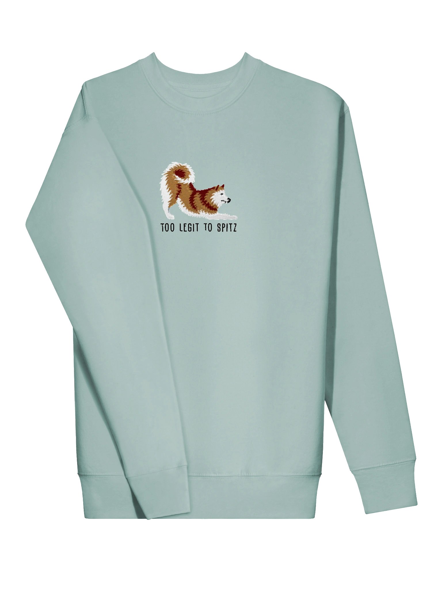 Too Legit to Spitz Sweatshirt (Embroidered) of a Finnish Spitz(Gold) product image (45)