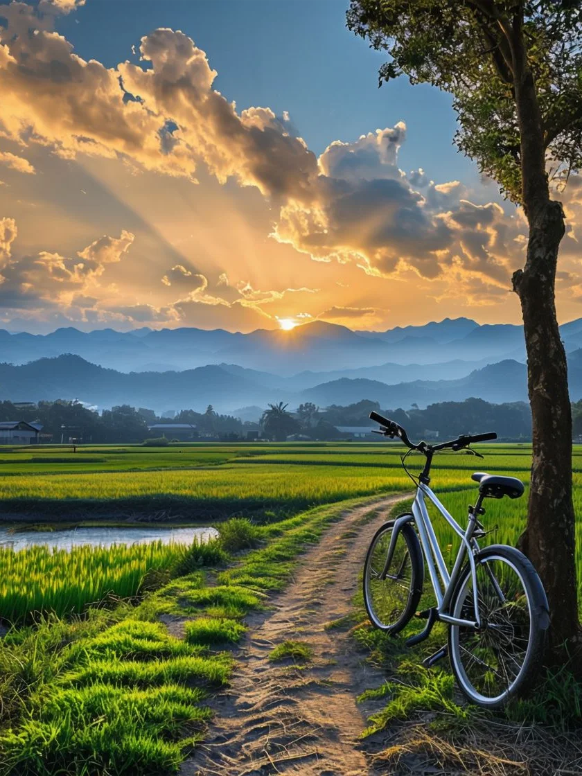Sunset Bicycle Serenity Poster product image (1)