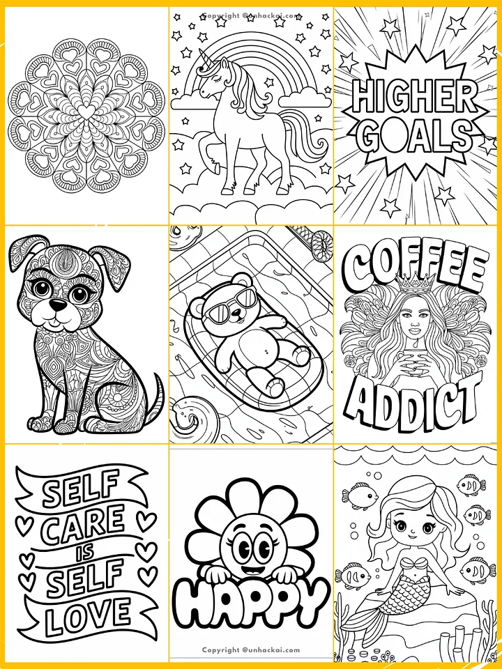 120+ Ideogram AI Coloring Book Prompts and Sub-Niches product image (2)