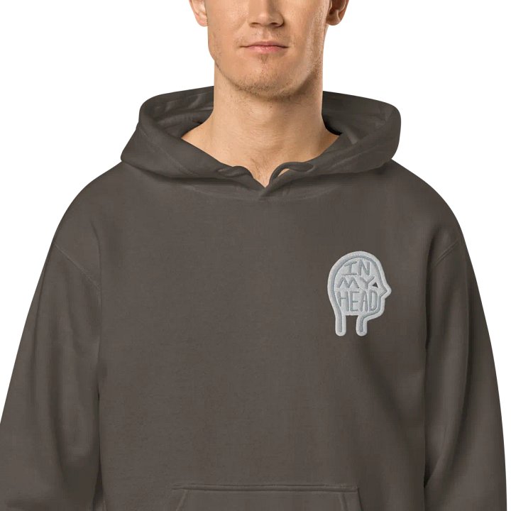 In My Head (L.C. grey bubble design 2) embroidered pigment hoodie product image (1)