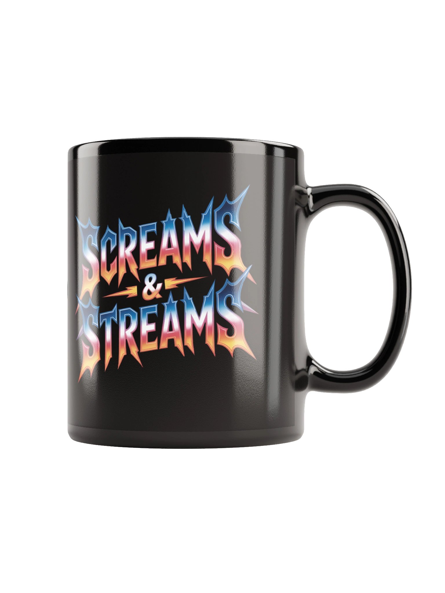 Electric Screams & Streams Black Glossy Mug product image (1)
