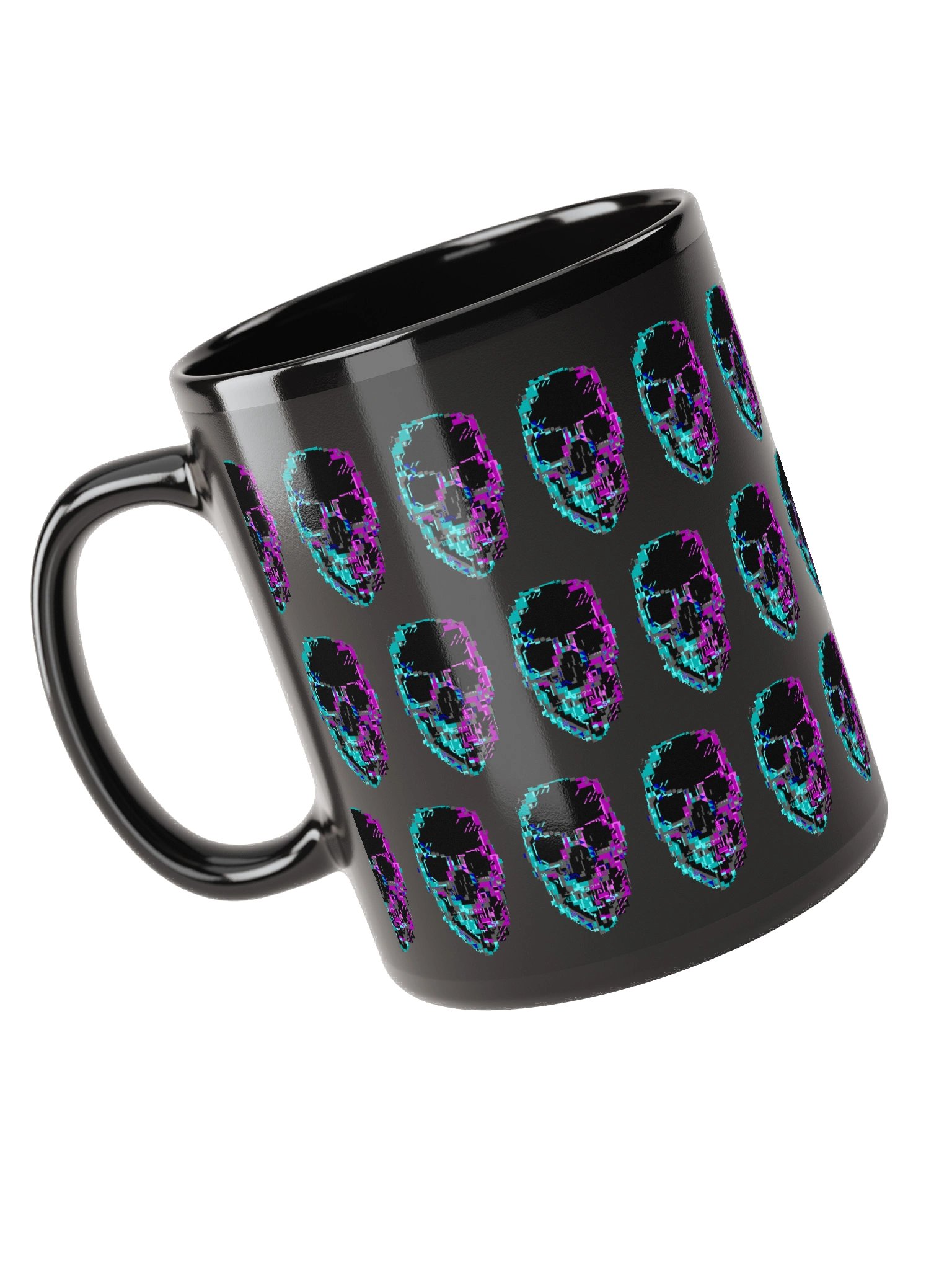 Cyberpunk ASCII Glitch Skull Mug product image (5)