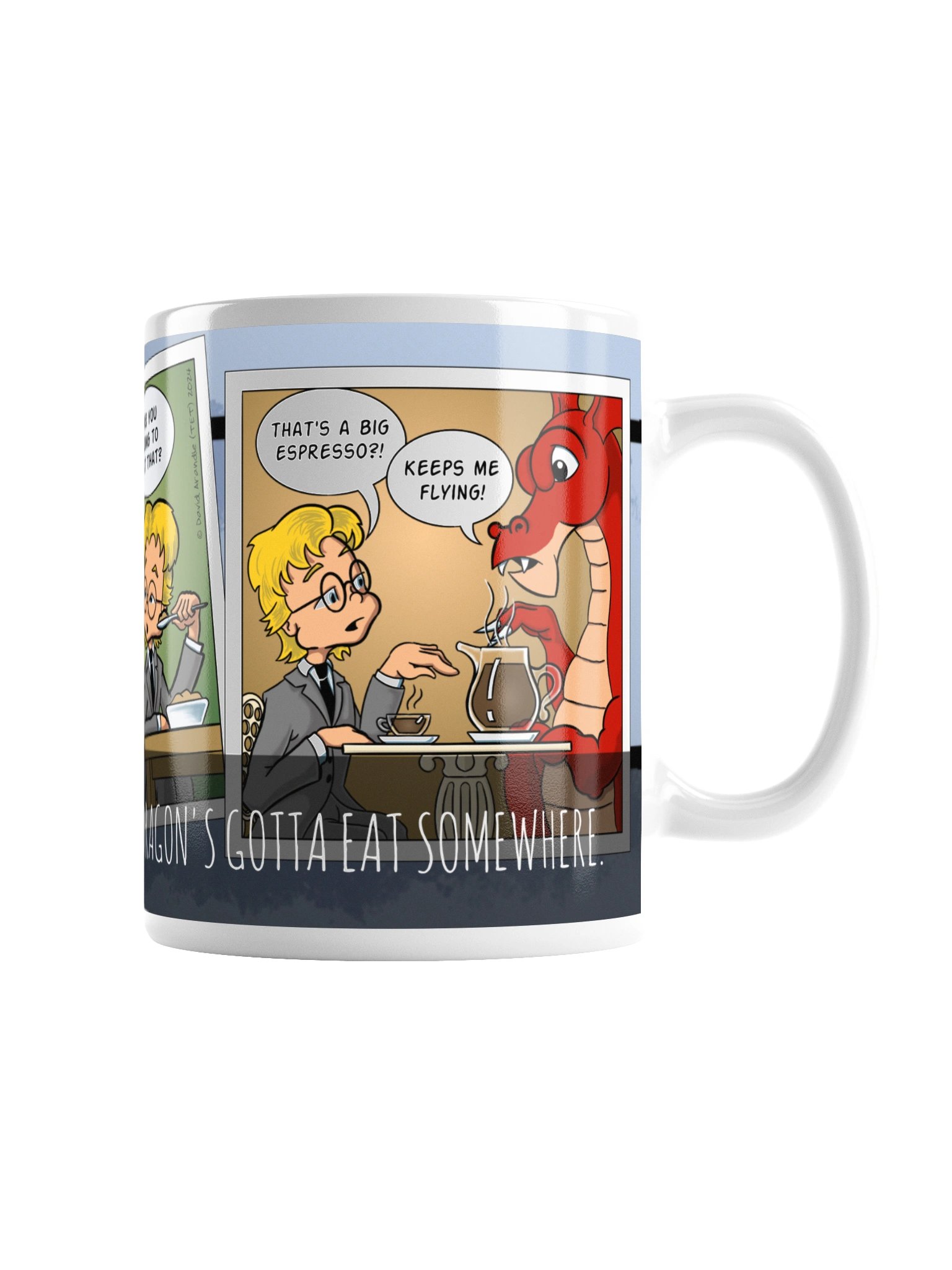 Resident Dragon Comic Eat Three-Panel Mug product image (3)
