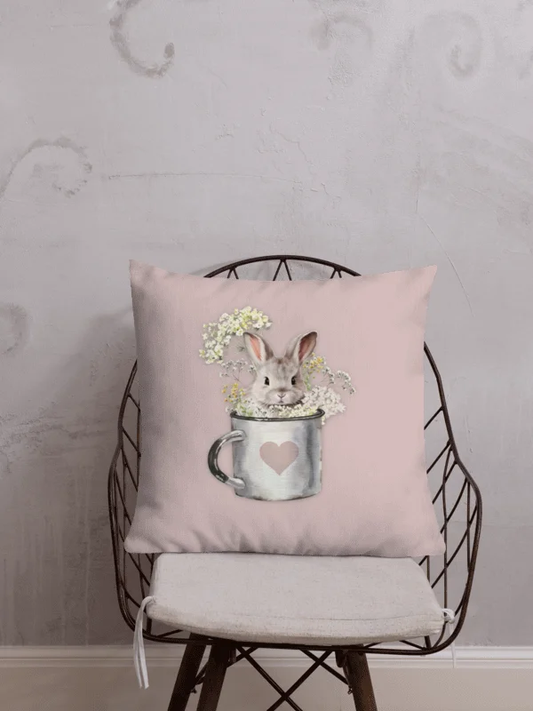 Bunny in A Mug - Blush Rose Pillow product image (2)