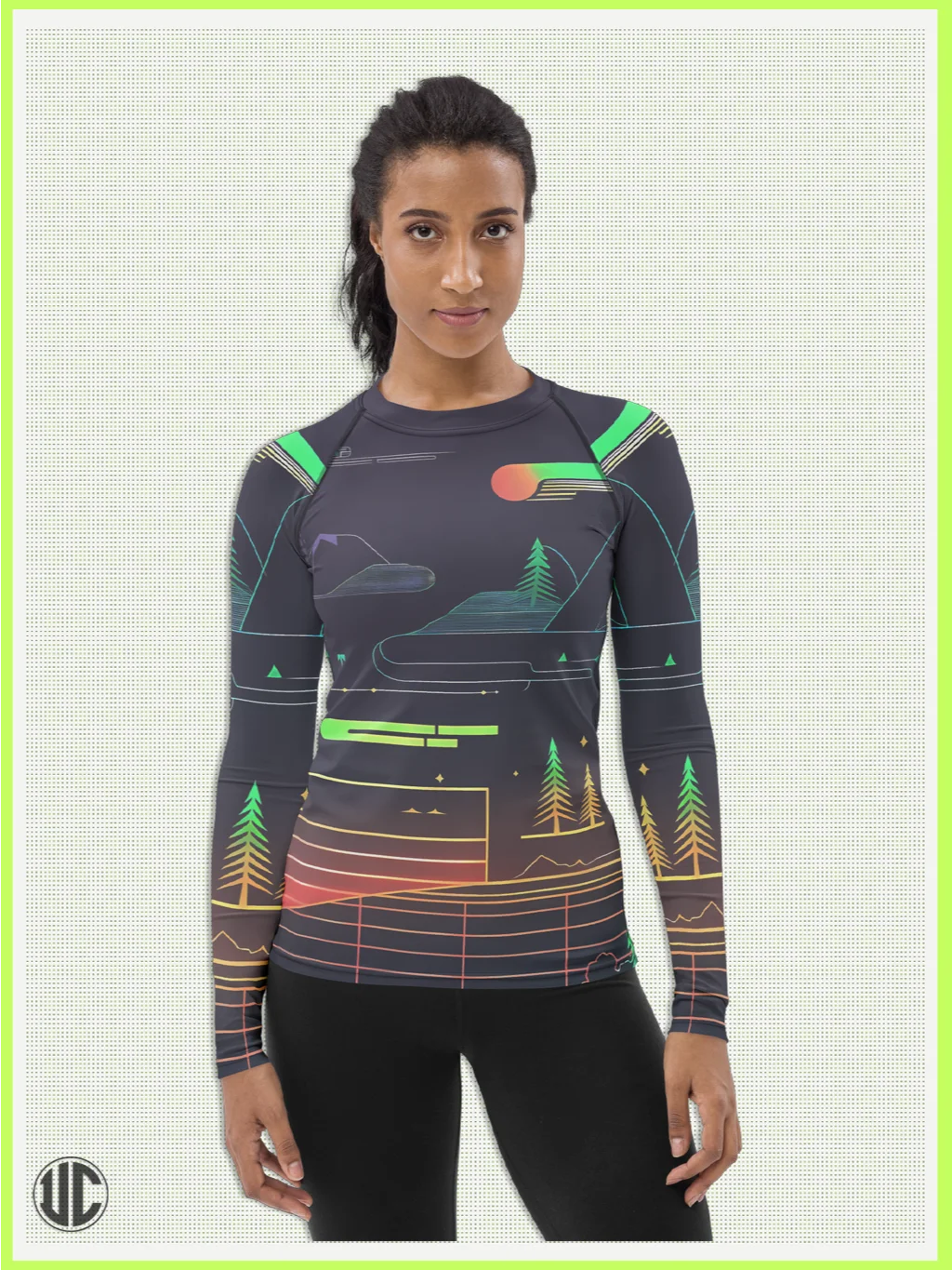 Neon Horizon – Women’s Rash Guard product image (7)