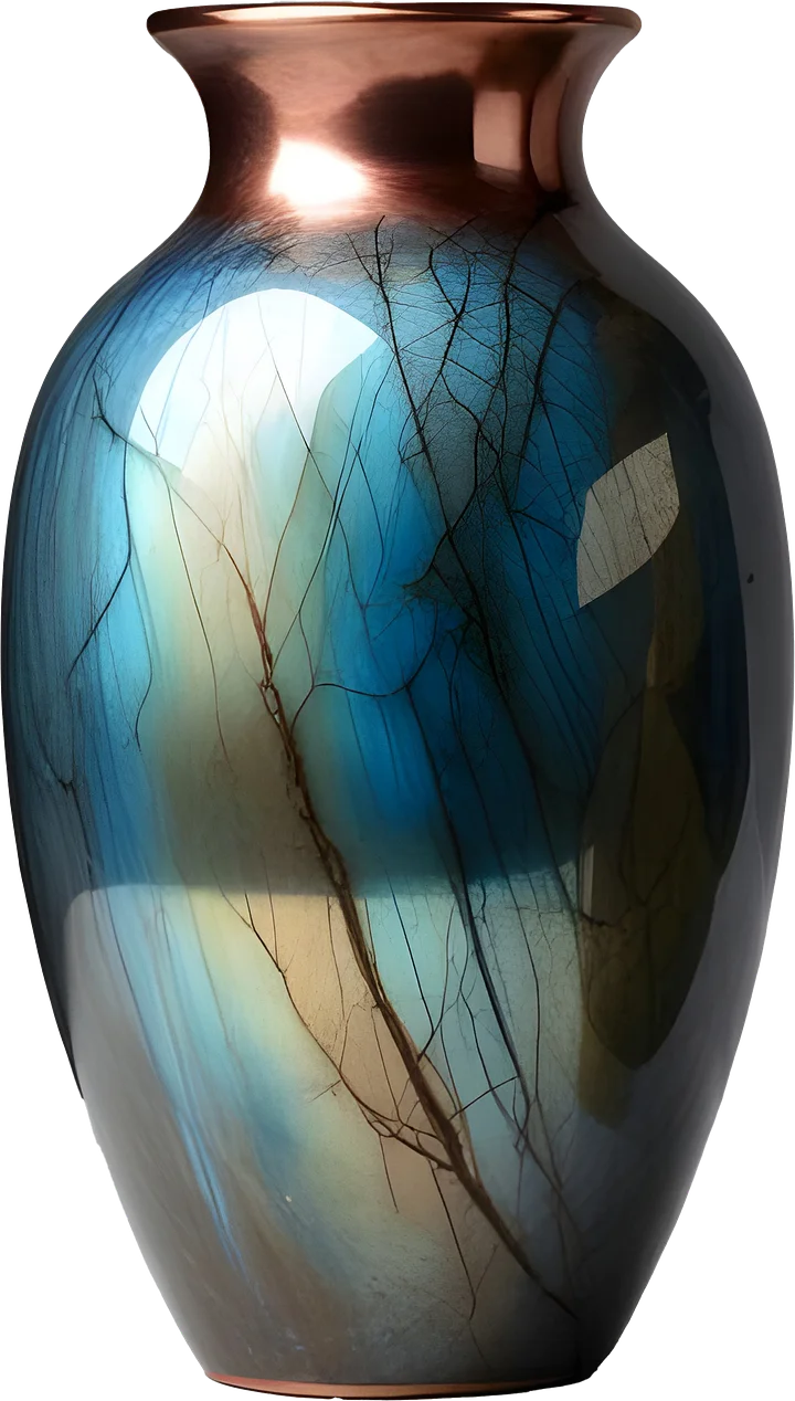 Stellar Luxe – Labradorite & Copper Vase PNG product image (1)