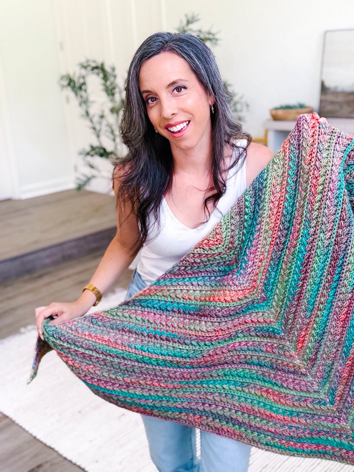 Wheat Stitch Triangle Crochet Shawl product image (8)