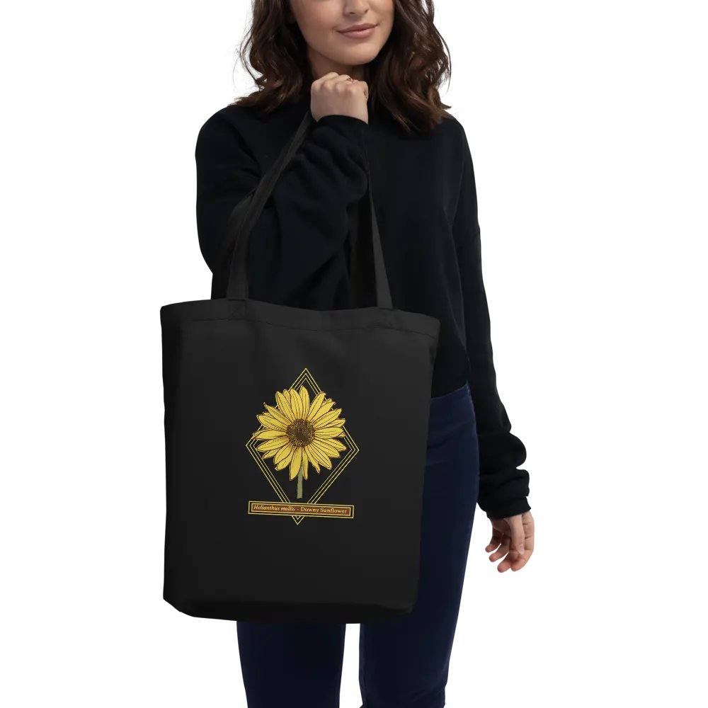 Helianthus Sunflower Organic Tote Bag in Black product image (1)