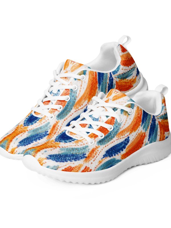 Tribal Fusion: Vibrant Azure & Amber Women's Sneakers product image (5)