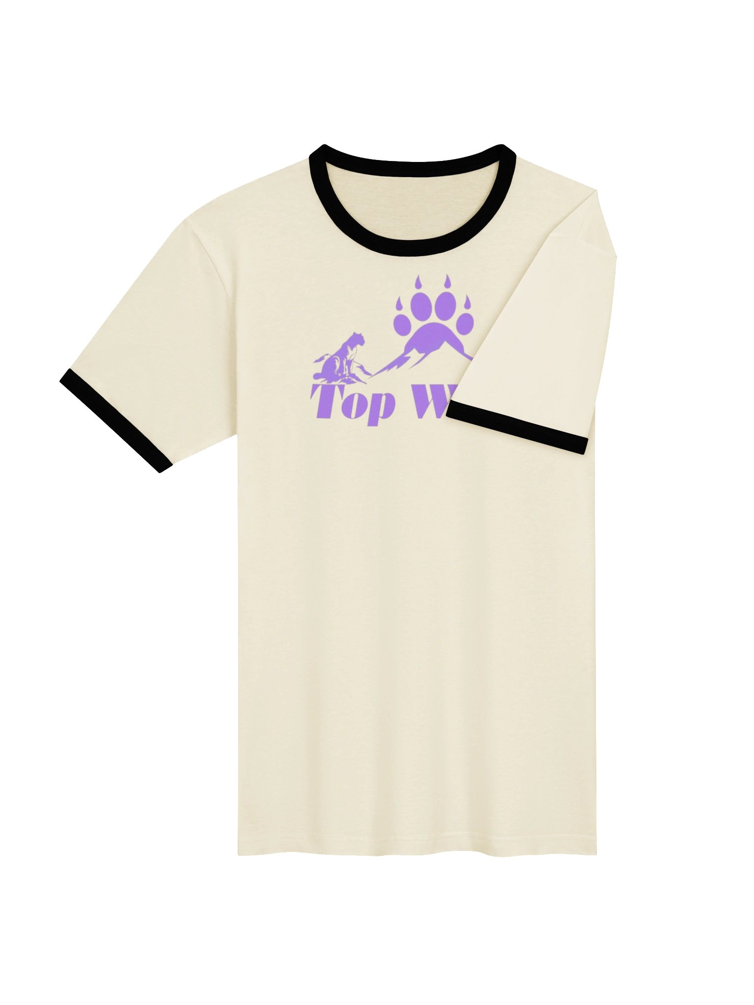 Top Will™ Cream & Purple-Black Unisex Ringer T-Shirt product image (4)