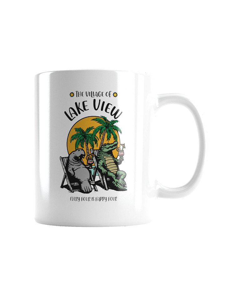 The Village of Lake View TV Florida USA Fun Manatee Alligator Design Coffee Mug product image (5)