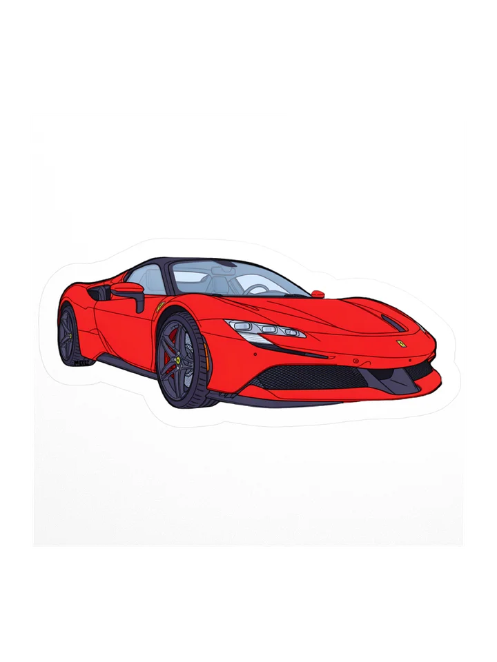 Rosso Corsa Ferrari SF90 Sticker (Retro, Sketch, Silhouette) product image (2)