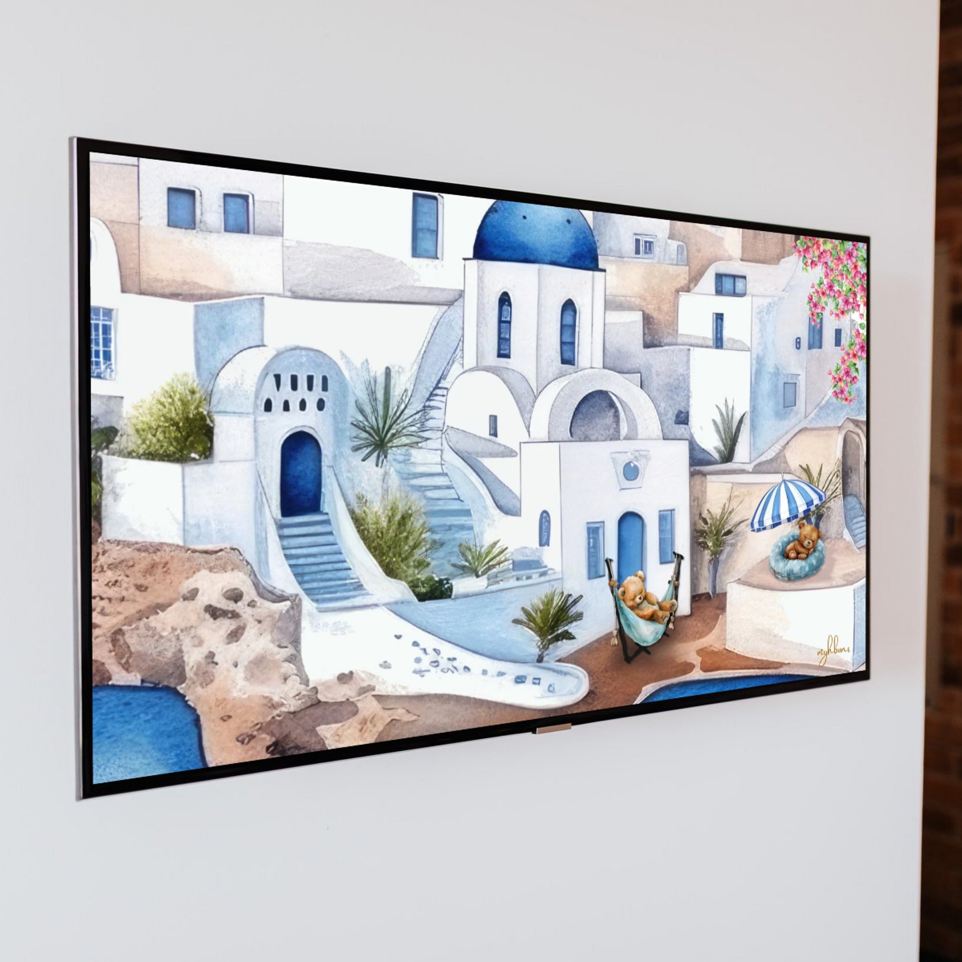 Santorini Dreaming Desktop, Laptop & Smart TV Digital Wallpaper | Instant Download | Multiple Resolutions product image (7)