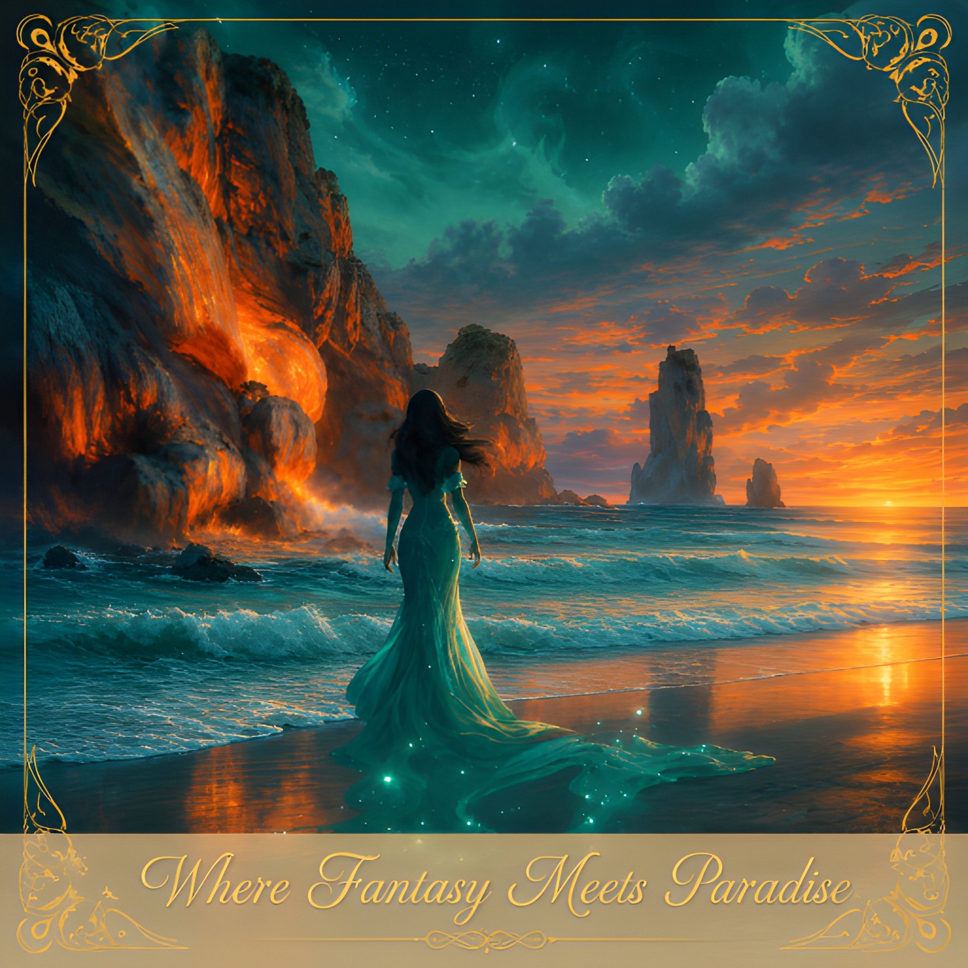 Fantasy Beach Wall Art Print | Where Fantasy Meets Paradise 8K Digital Download product image (2)
