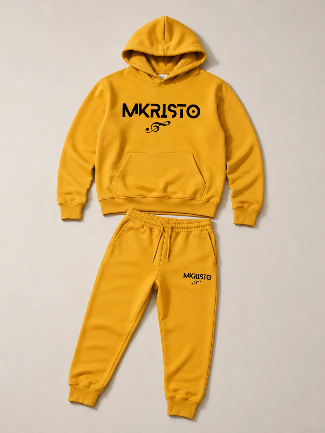 Yellow MKRISTO Signature Hoodie & Jogger Set product image (1)