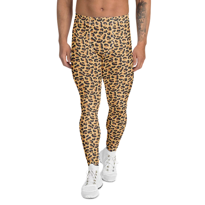 Bold Brown Leopard Print Men's Leggings product image (1)