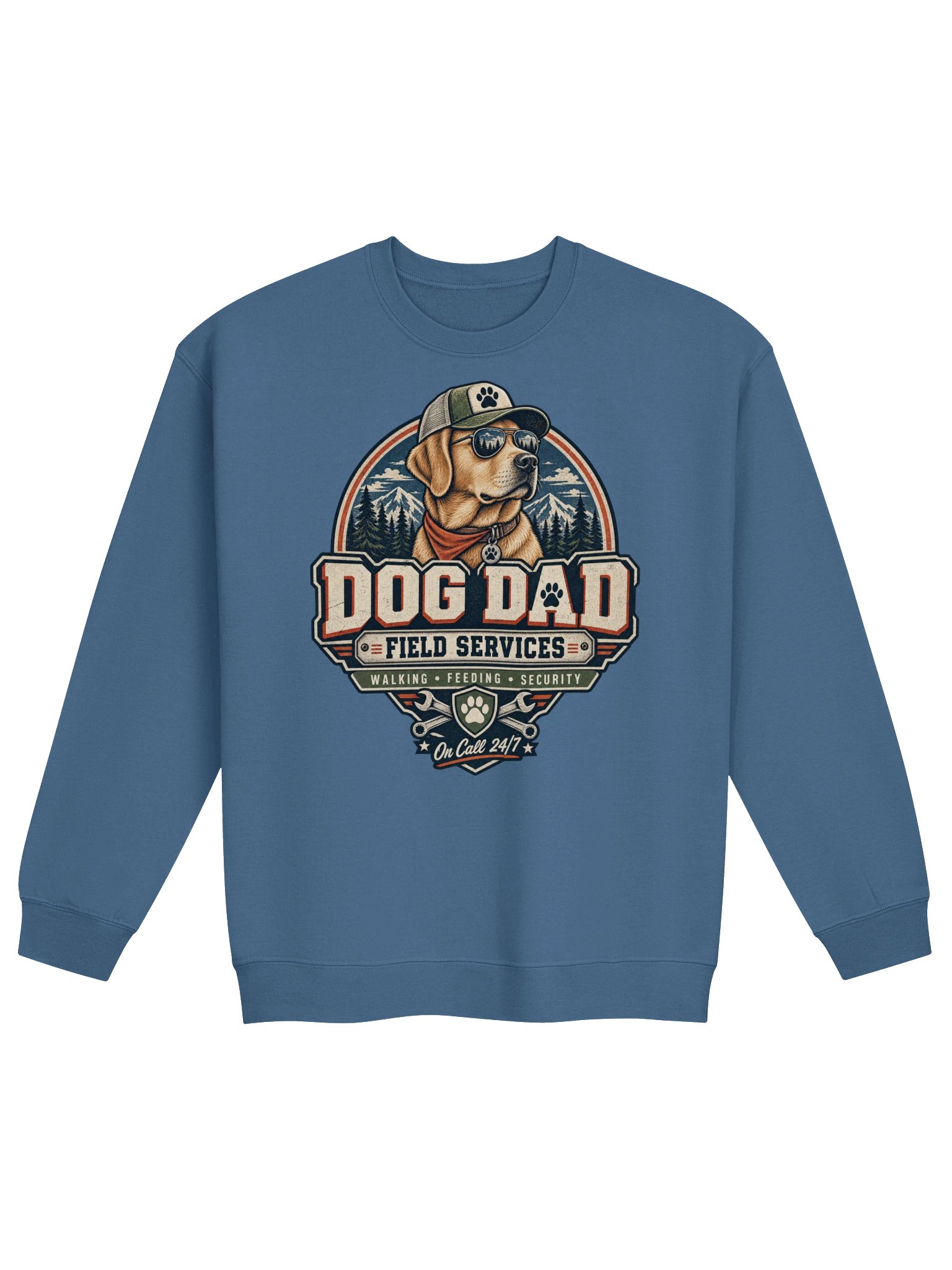 Dog Dad Field Services Crewneck Sweatshirt | Vintage Dog Dad Gift product image (14)