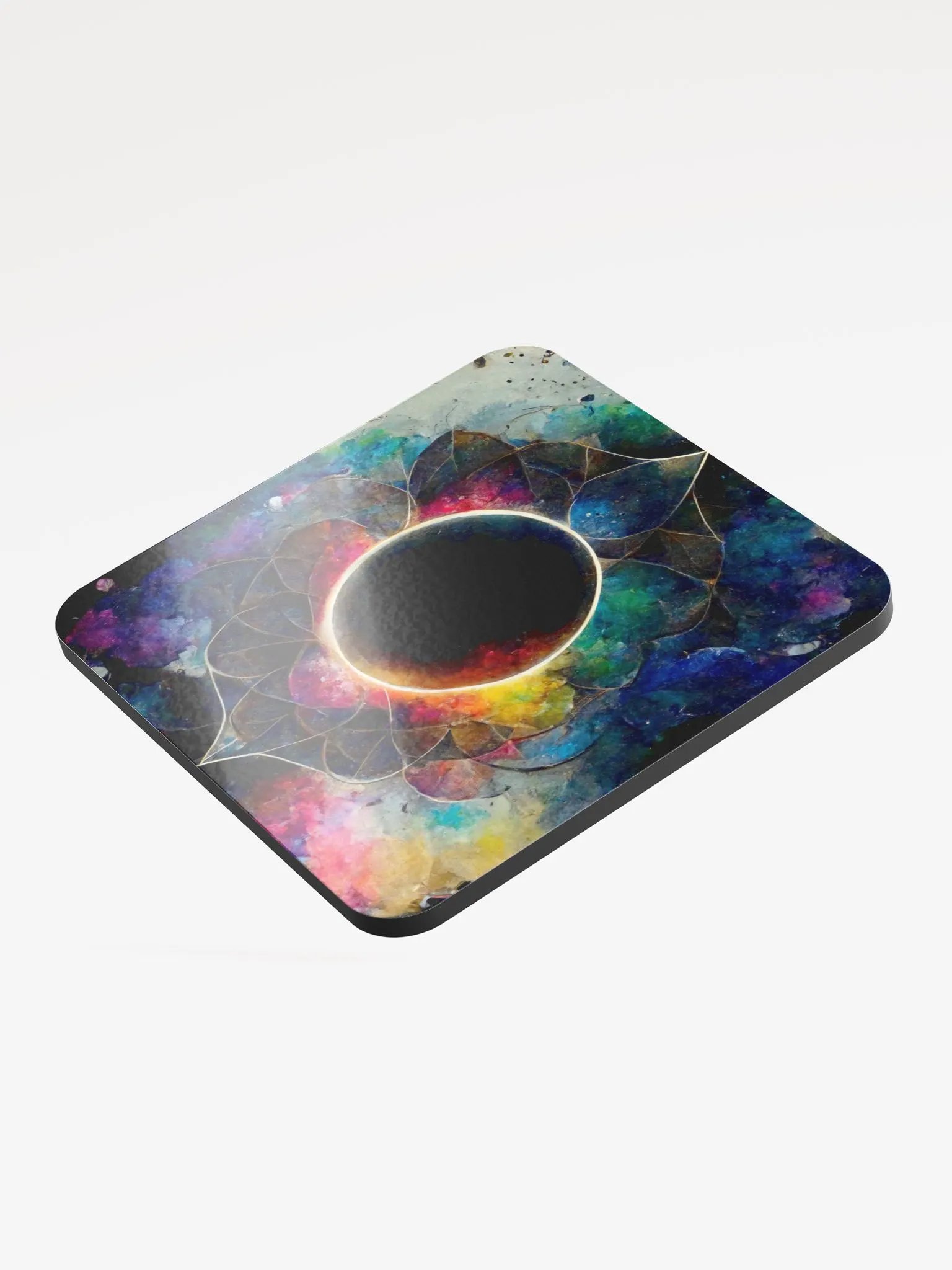 Cosmic Eclipse Glossed Cork Coaster product image (3)