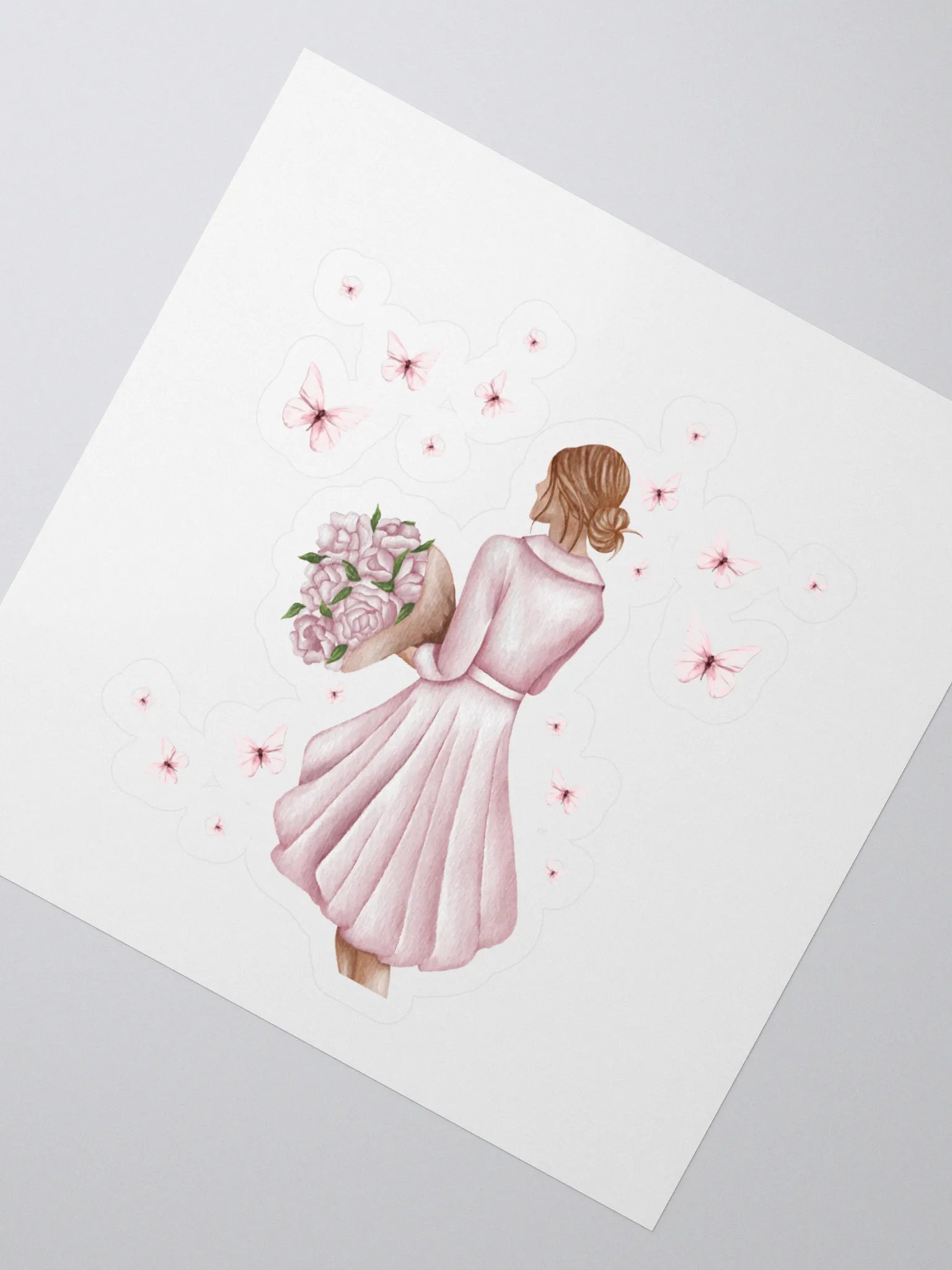 Woman Surrounded By Butterflies Sticker product image (2)