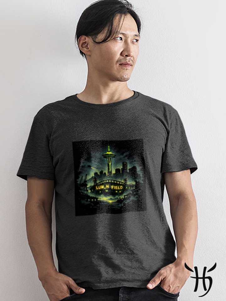 Seattle After Dark Shirt – Post-Apocalyptic Seattle Skyline Graphic Tee | Lumen Field Night Art product image (2)