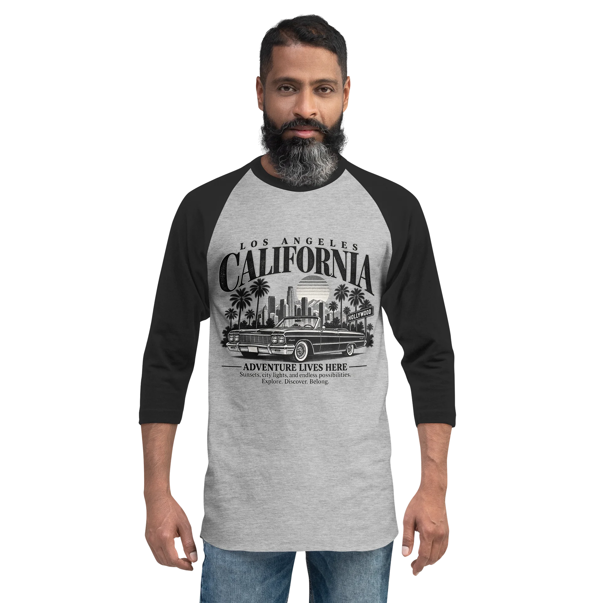 Los Angeles California | Adventure Lives Here Vintage Raglan Tee product image (2)
