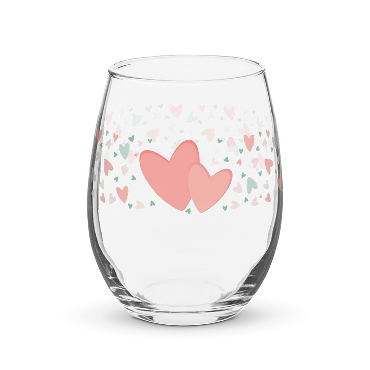 Scattered Hearts on Peach Wine Glass - Peach Fuzz product image (1)