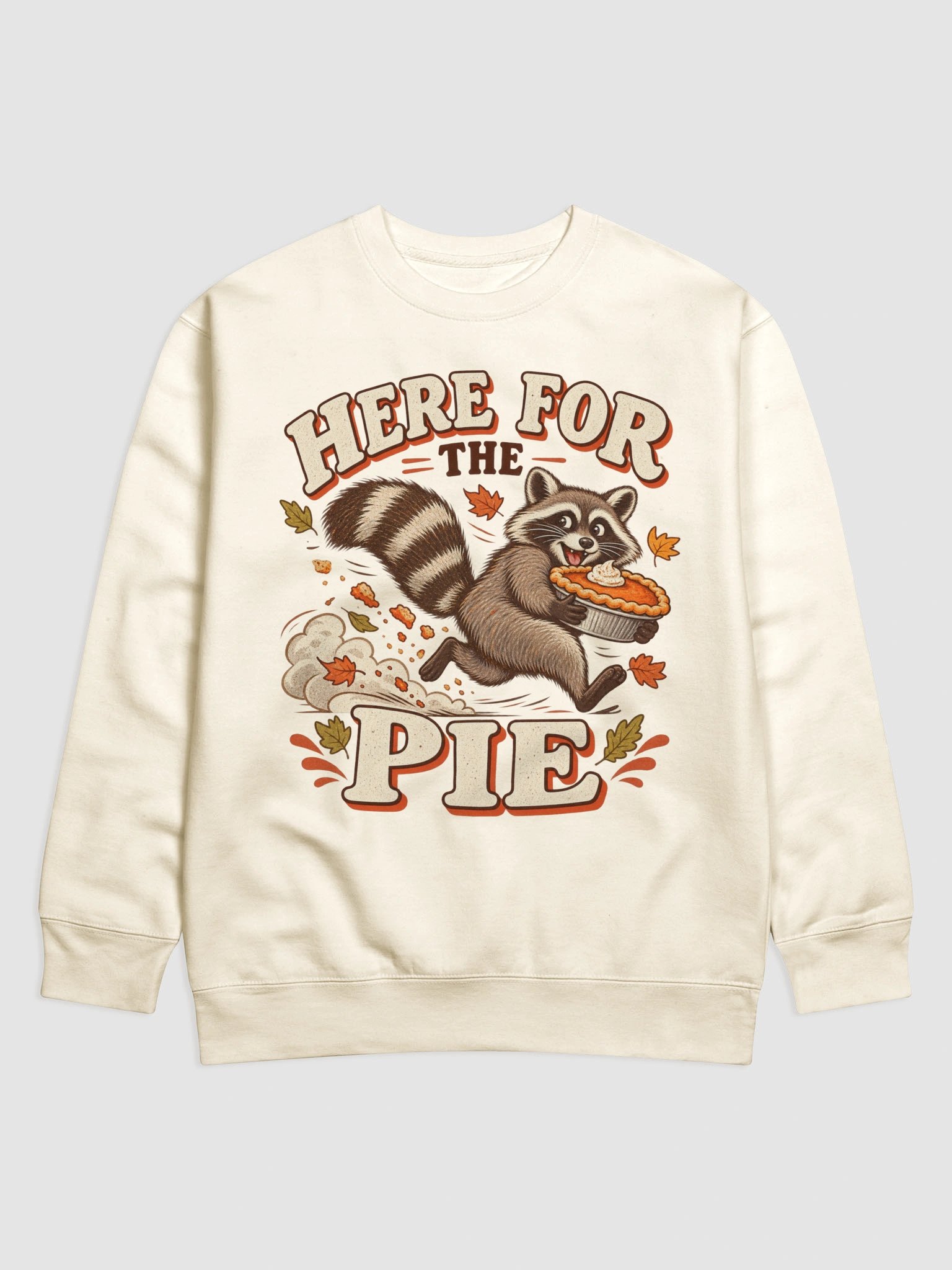 Here for the Pie Raccoon Sweatshirt | Funny Thanksgiving Animal Crewneck product image (10)