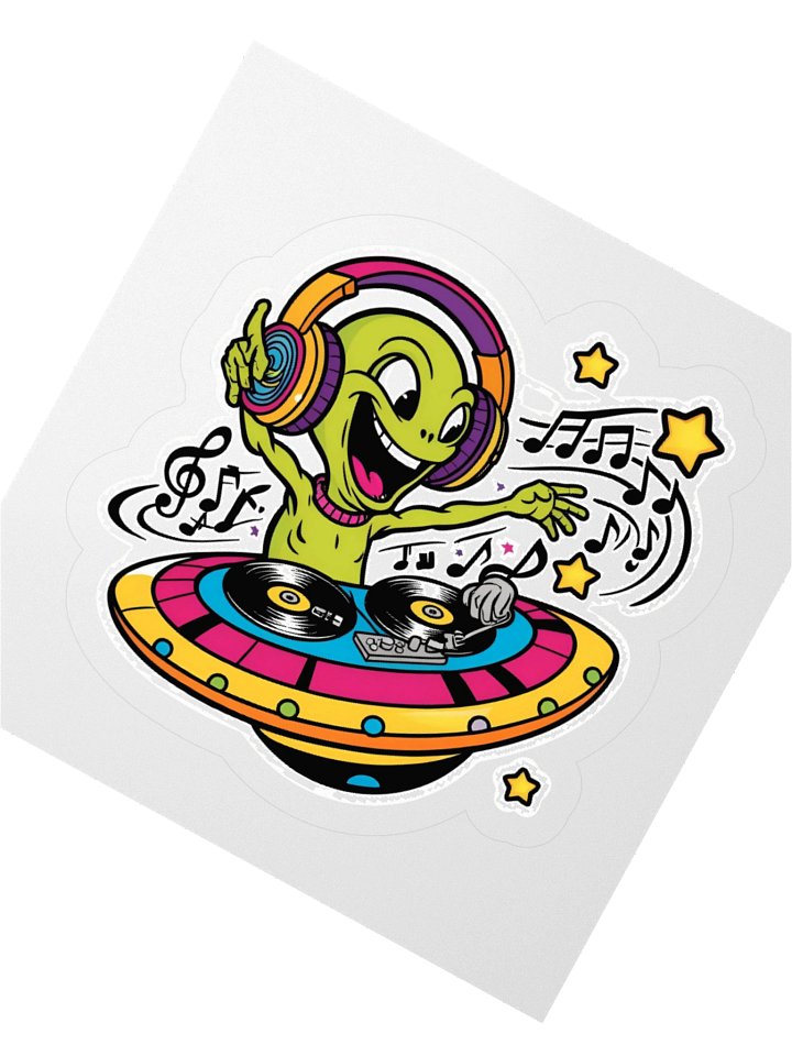 Alien DJ Groove Kiss-Cut Stickers product image (2)