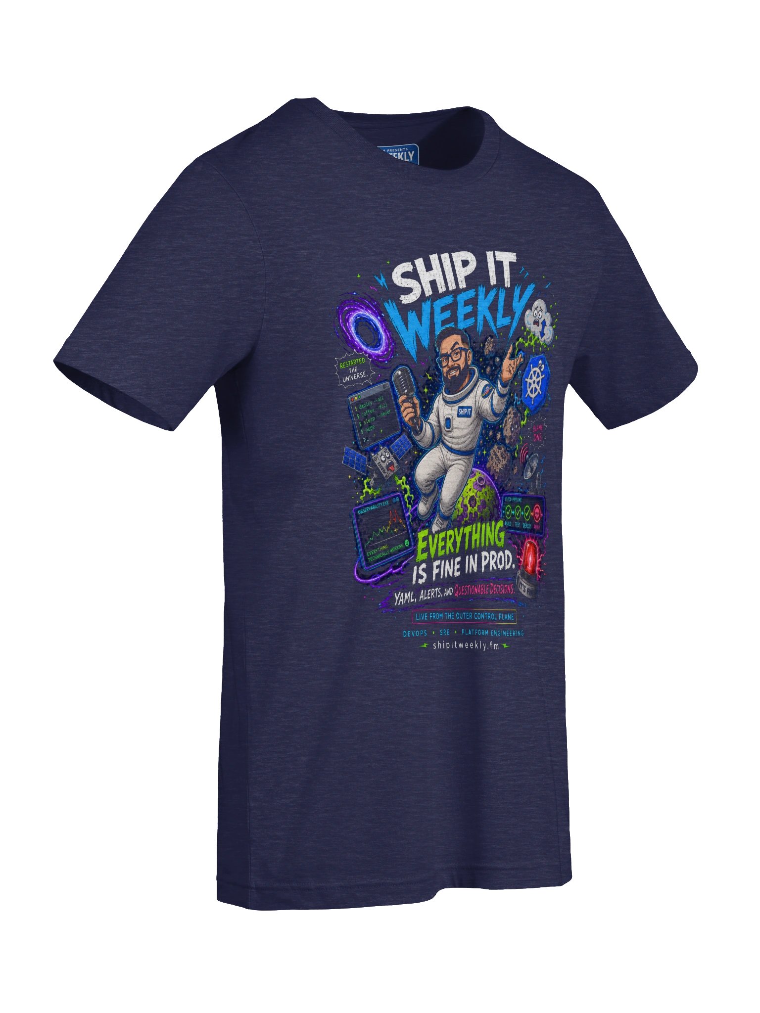 Everything Is Fine in Prod | Ship It Weekly DevOps Tee product image (7)