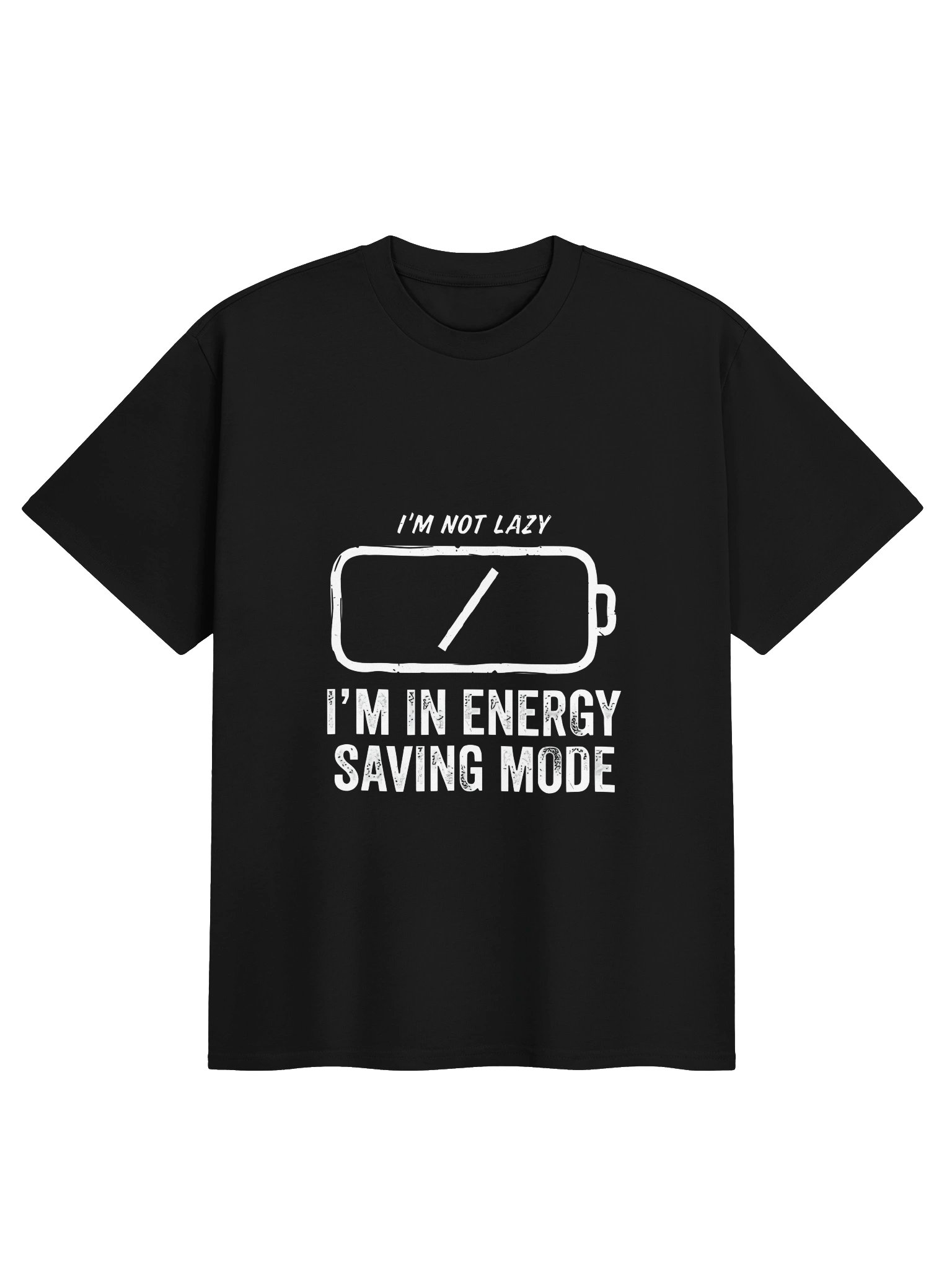 Funny Low Battery "I'm Not Lazy, I'm In Energy Saving Mode" Vintage Graphic T-Shirt product image (1)