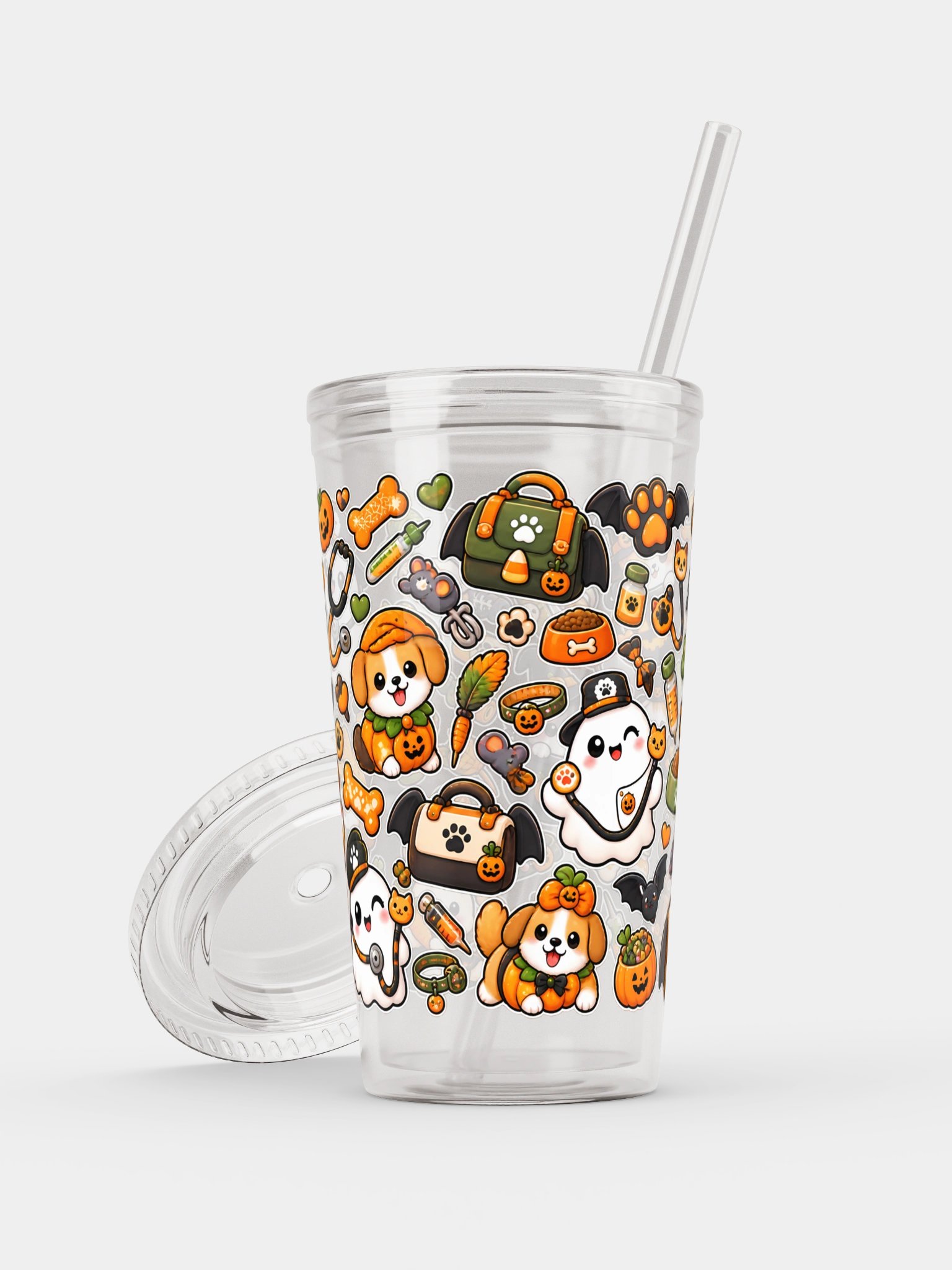 Halloween x Veterinarian Mashup Clear Wall Tumbler 16 Oz (473 ml) product image (7)