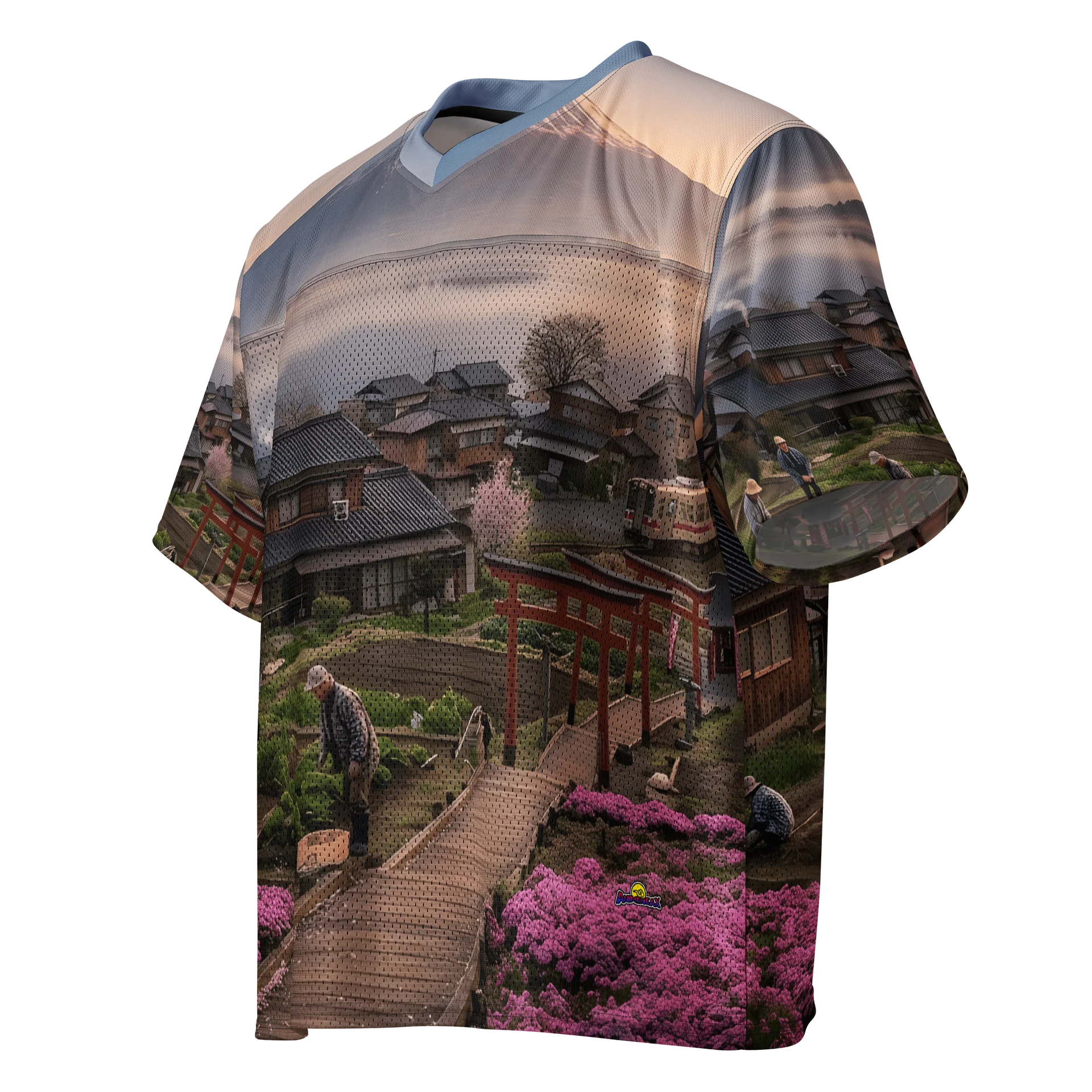 Mount Fuji Village Pink Moss Boxy Football Jersey product image (3)