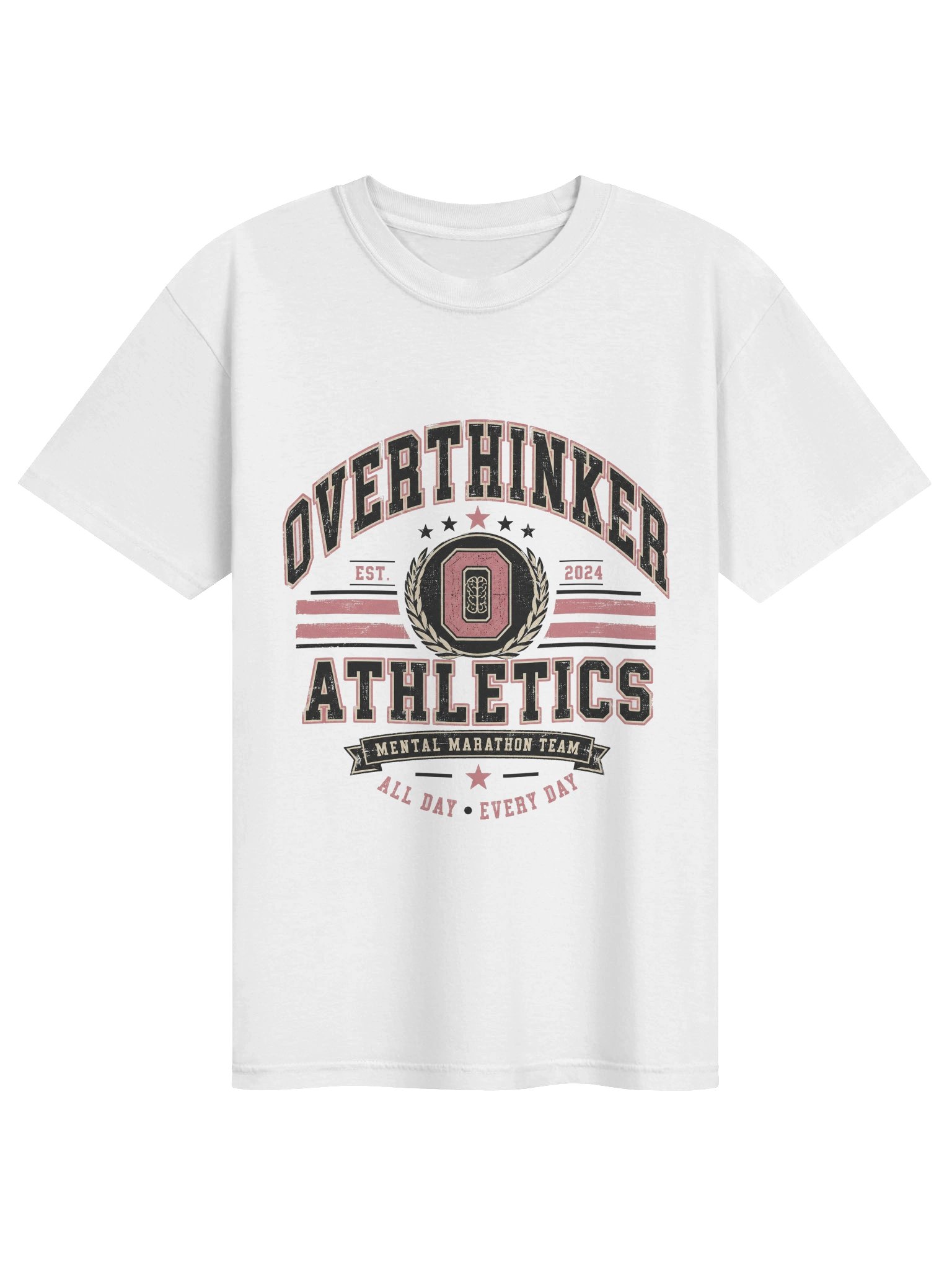 Overthinker Athletics Vintage Tee – Funny Mental Marathon Shirt product image (1)