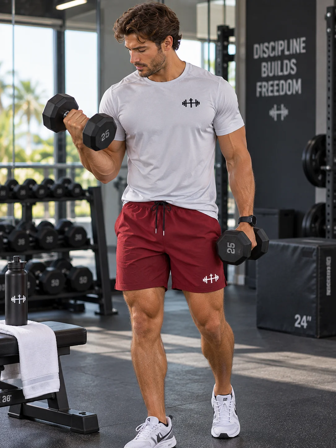 His House Mens Performance Mesh Shorts - Maroon by His House