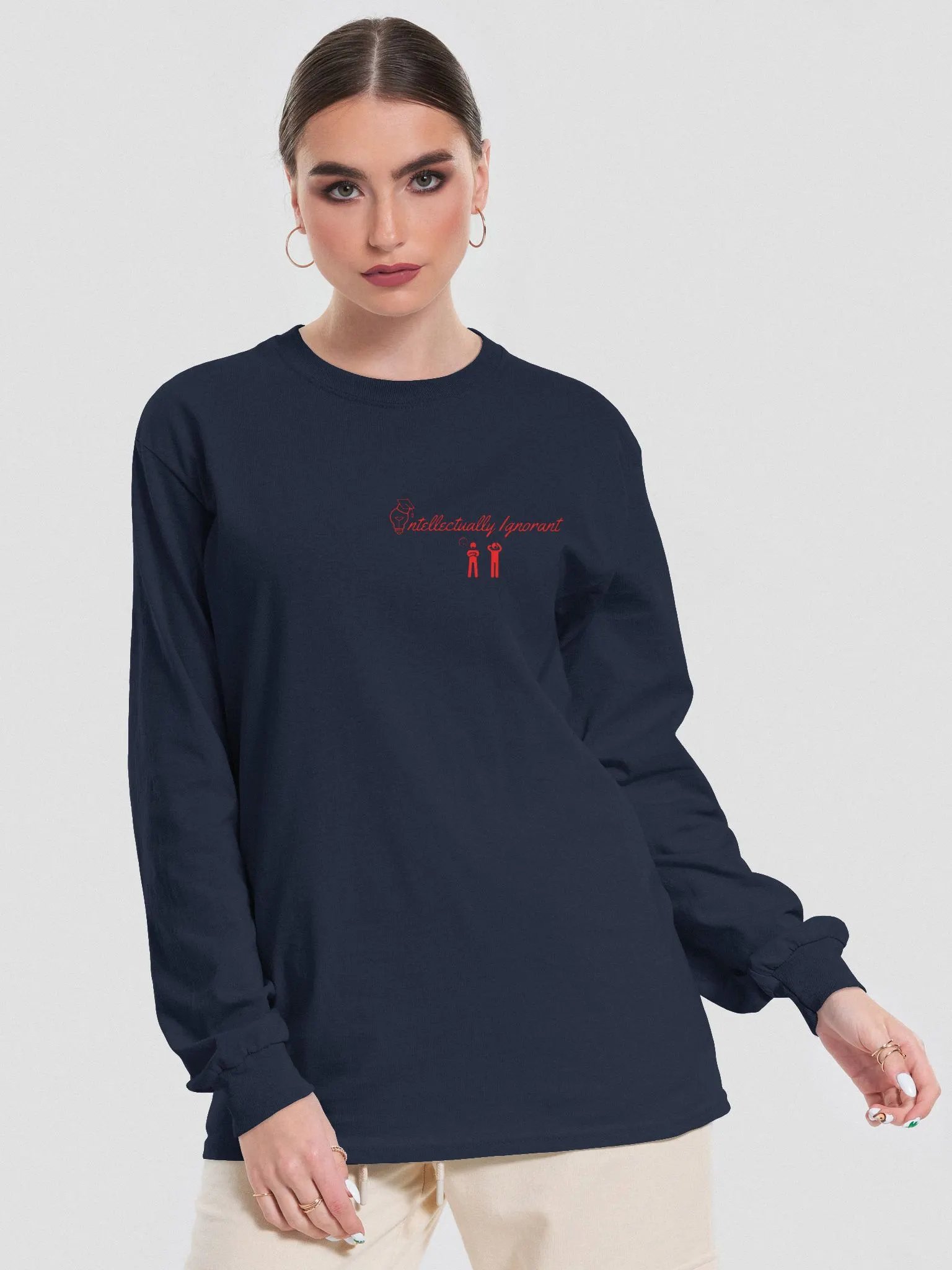 Intellectually Ignorant Long sleeve T-shirt (RED LOGO) product image (3)