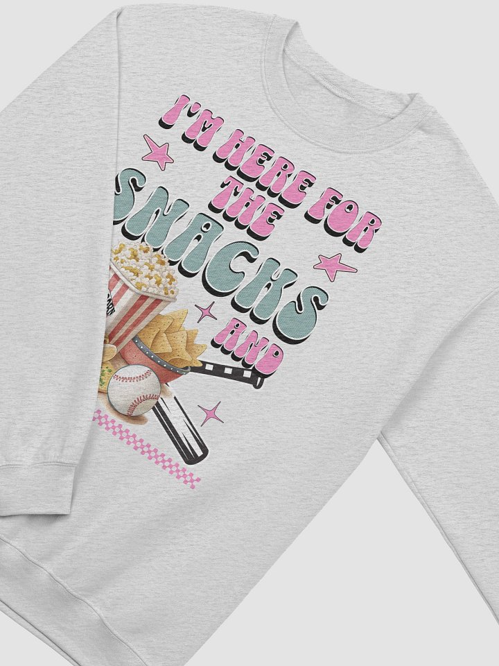 Im Here For The Snacks And Baseball Playful Crewneck Sweatshirt product image (2)