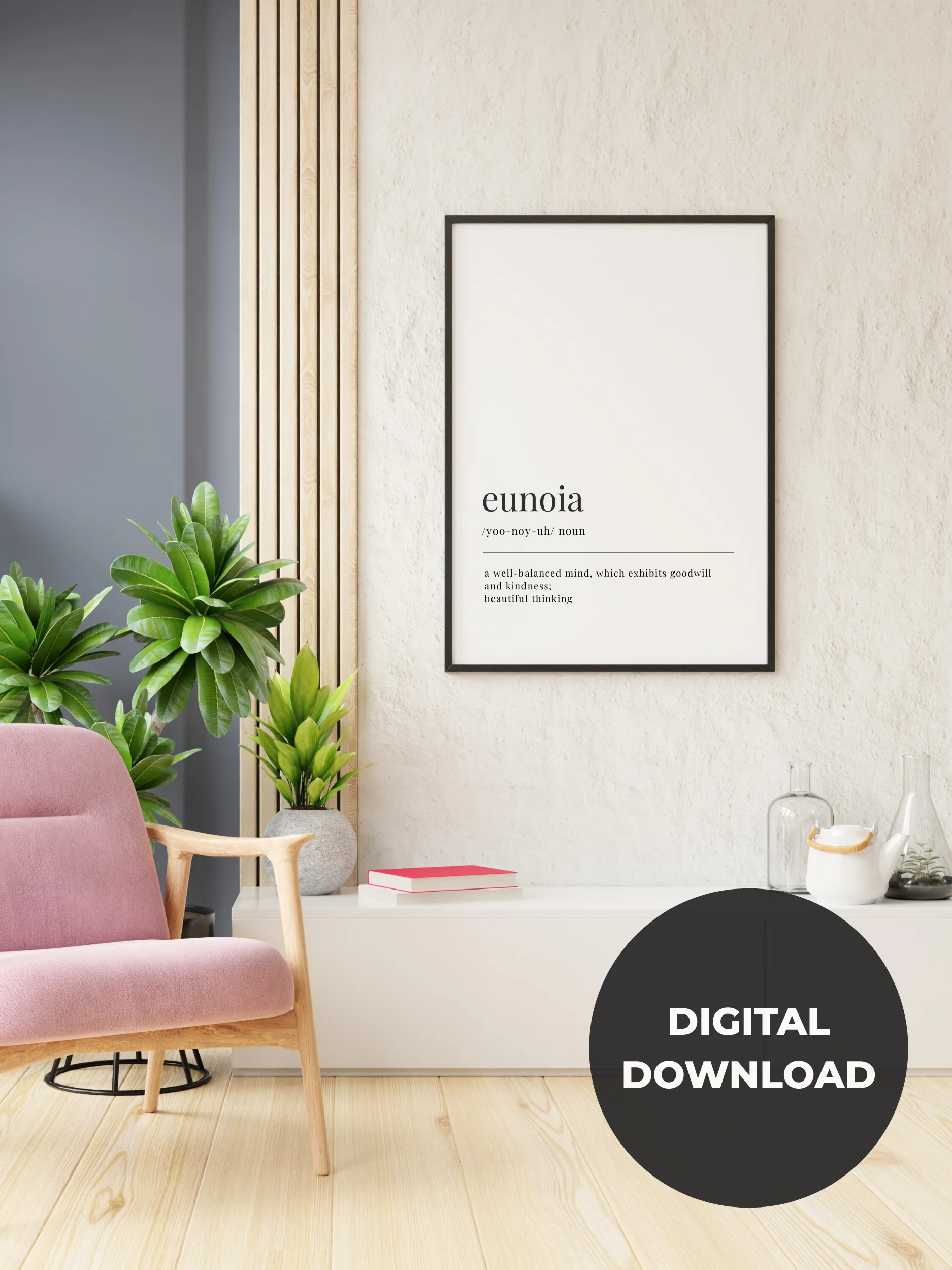 Eunoia Definition Printable Wall Art Digital Download product image (2)