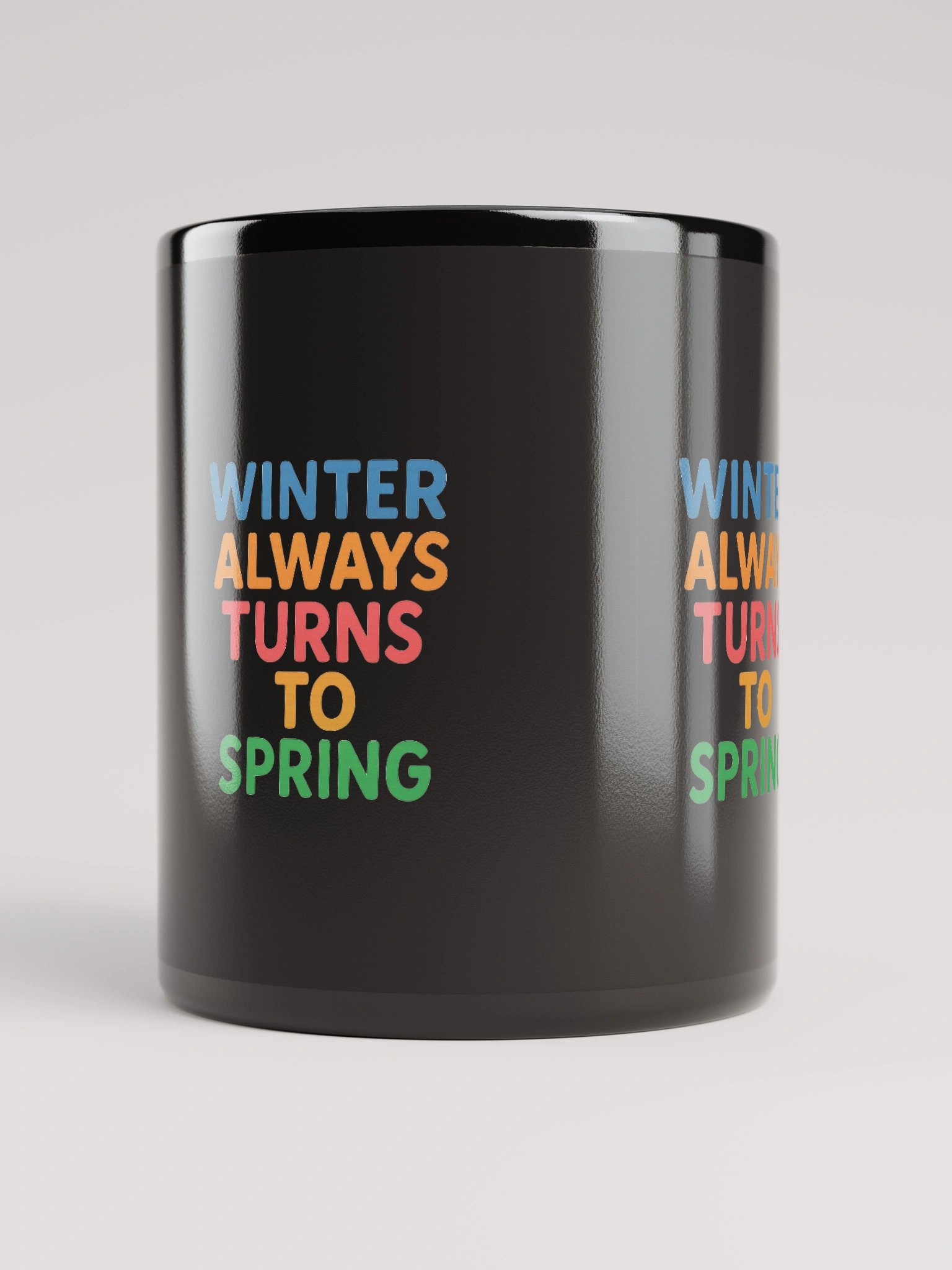 Winter Always Turns to Spring – Nichiren Buddhism Black Glossy Mug (11oz/15oz) product image (5)