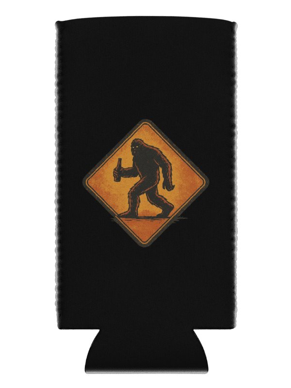 Bigfoot with Beer Crossing – Retro Sasquatch Drinking Coozie product image (6)