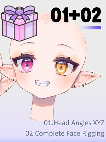 【FULFILLED】Head XYZ + Complete Face Rigging Live2D Study File product image (1)