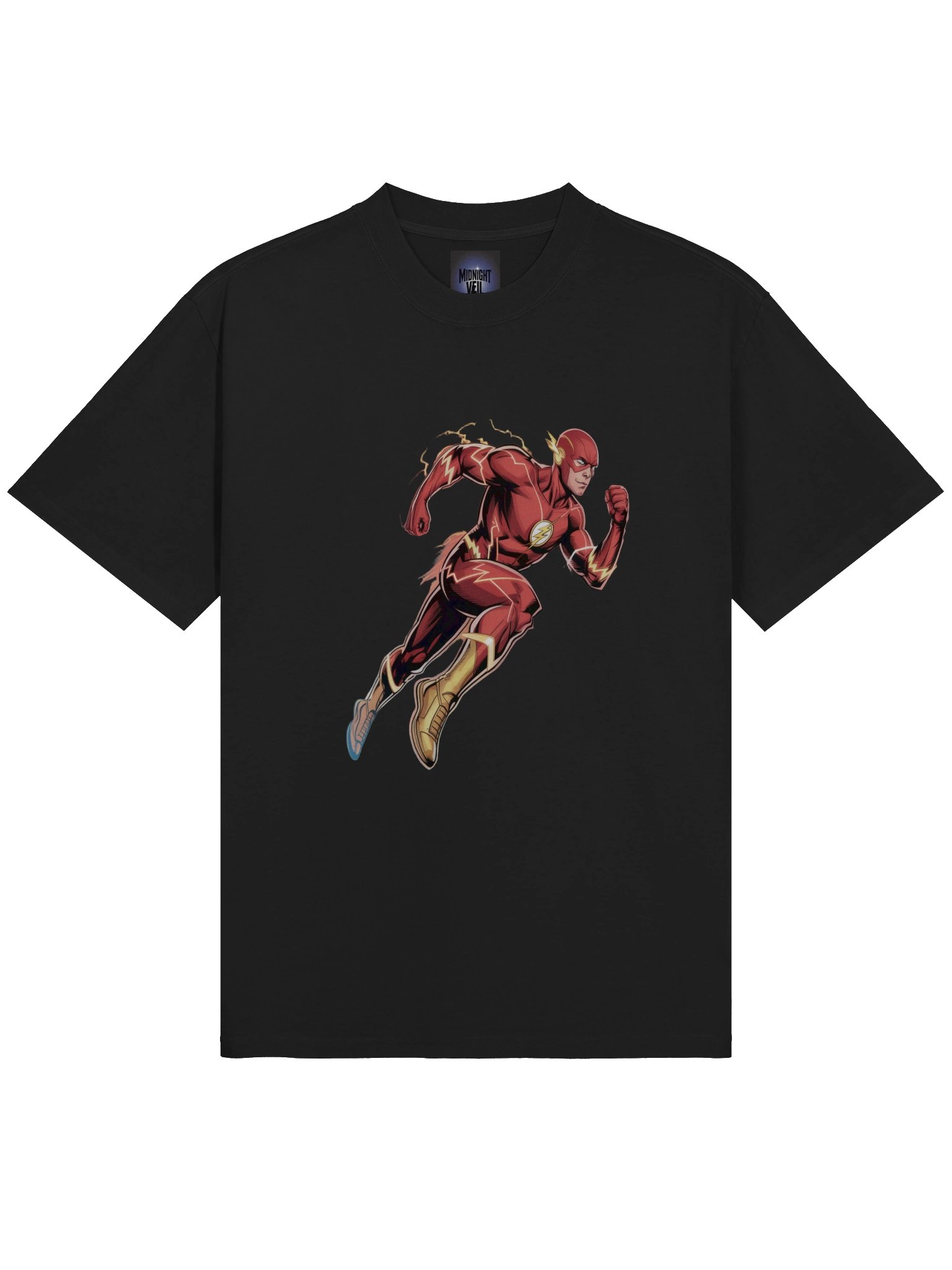 Inferno Trail: The Flash Blazing Pursuit Oversized Faded T-Shirt product image (5)