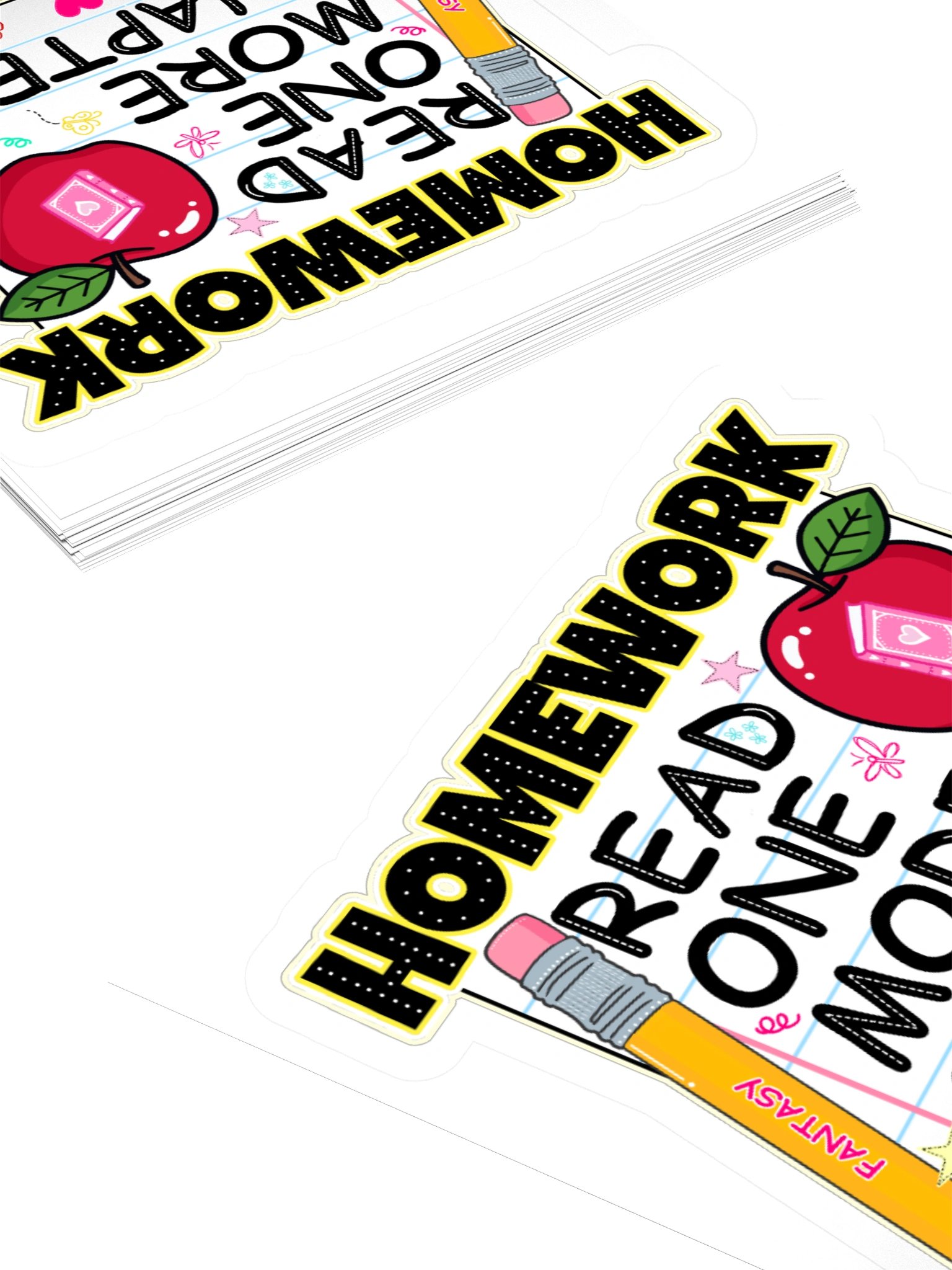 Sticker ~ Homework Read One More Chapter product image (4)