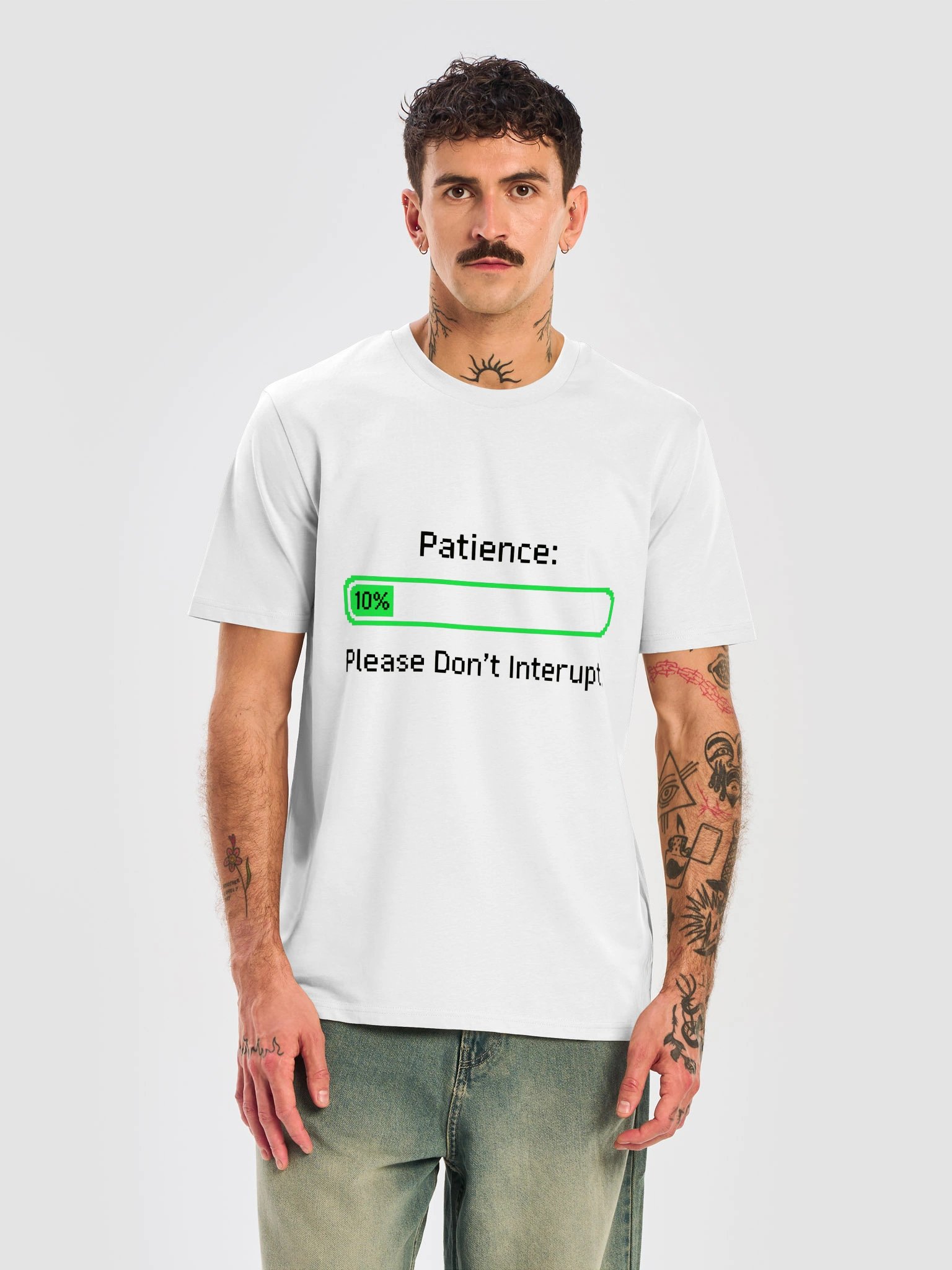 Patience Loading 10% – Funny Introvert Humor - Light Colors - Unisex Organic T-Shirt product image (1)