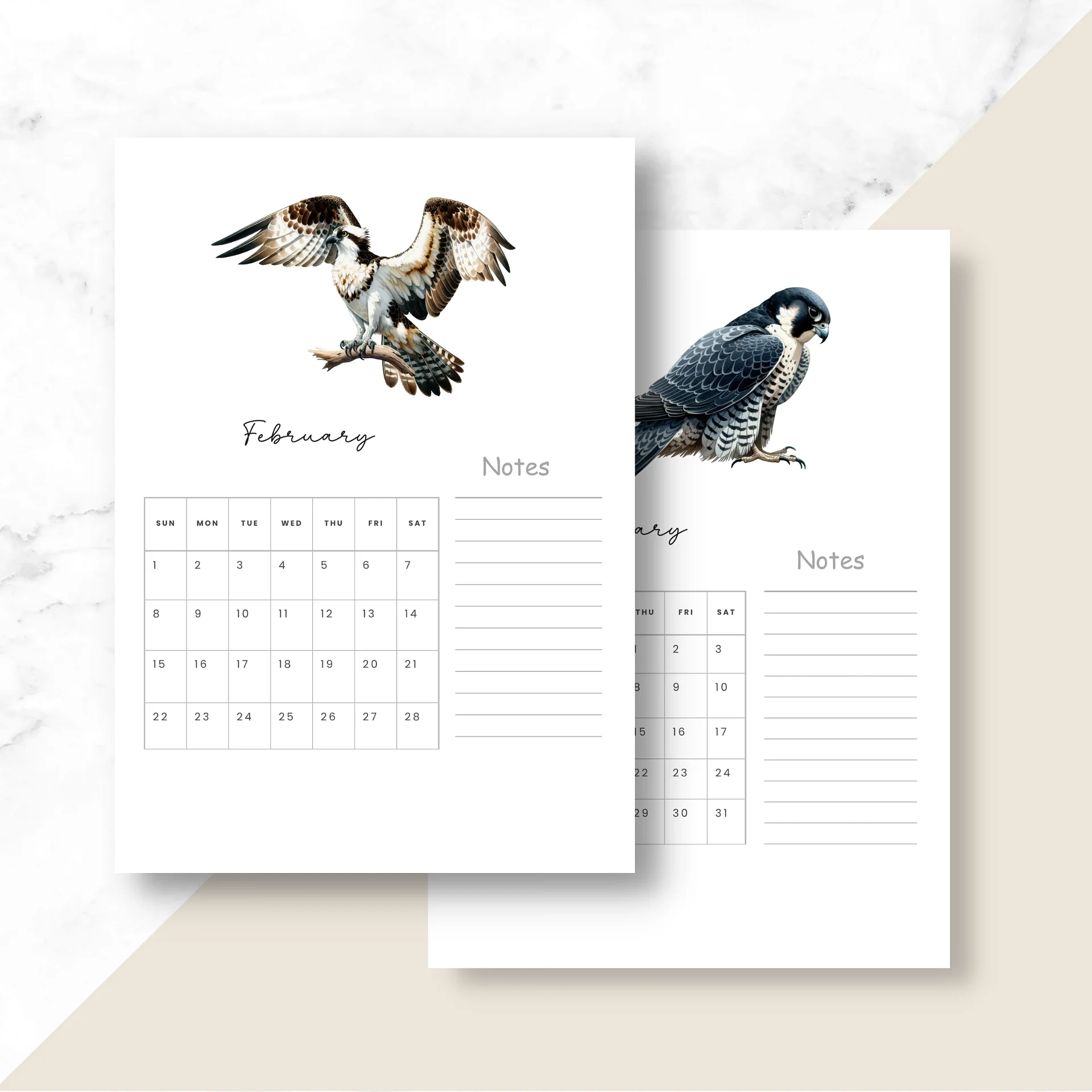 2025-2026 Printable Calendar Pages: Nature product image (7)