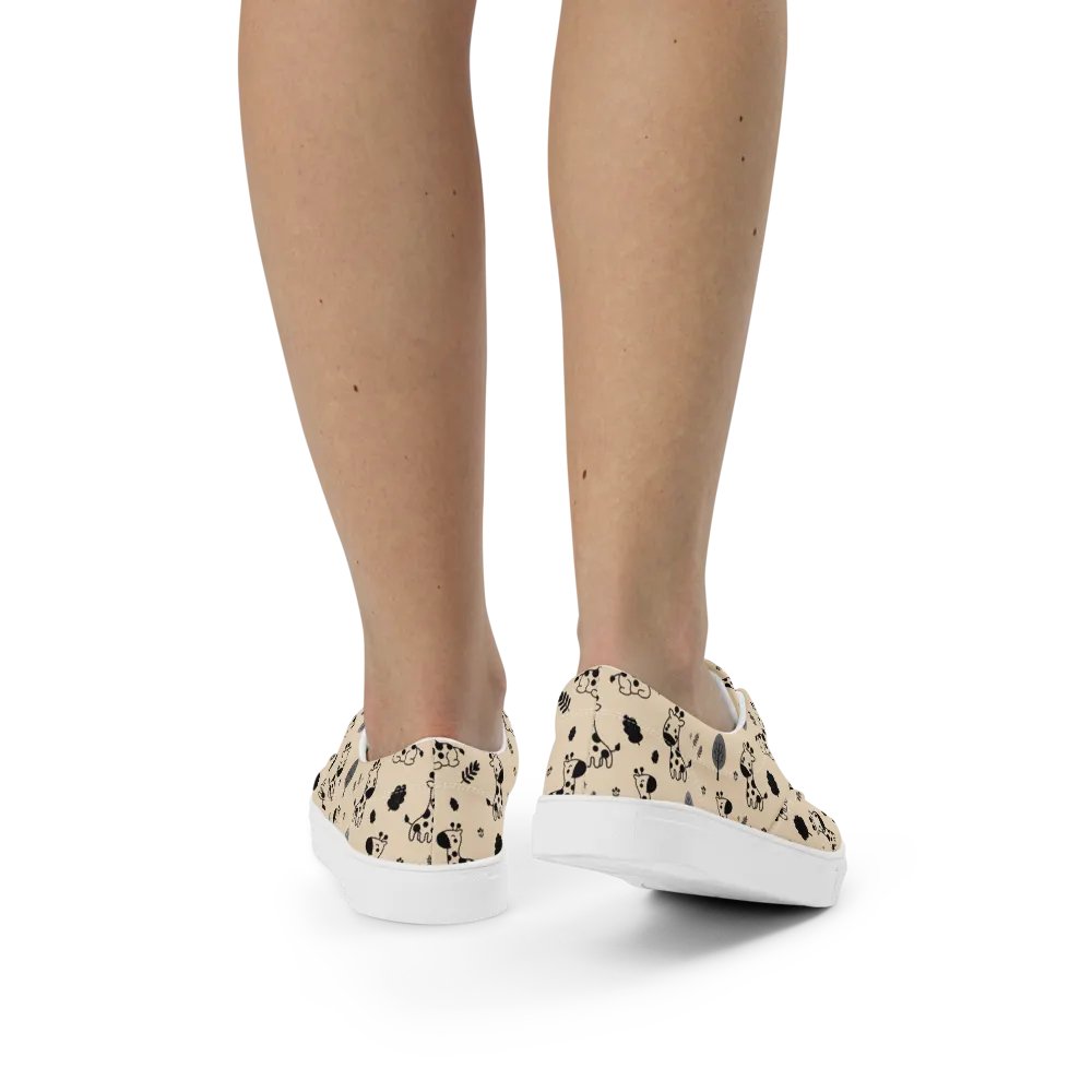 Kawaii Giraffe Pattern Lace-up Canvas Shoes product image (3)